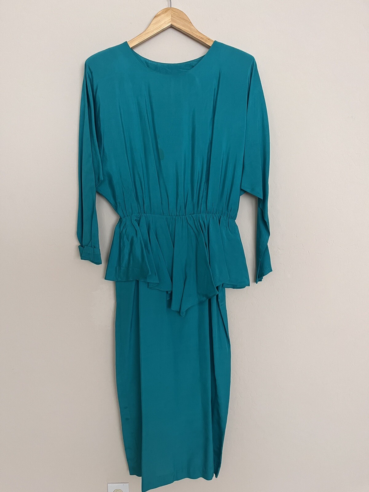 Vintage 1990&rsquo;s Brioche California Turquoise Woman&rsquo;s Dress – Size 9/10