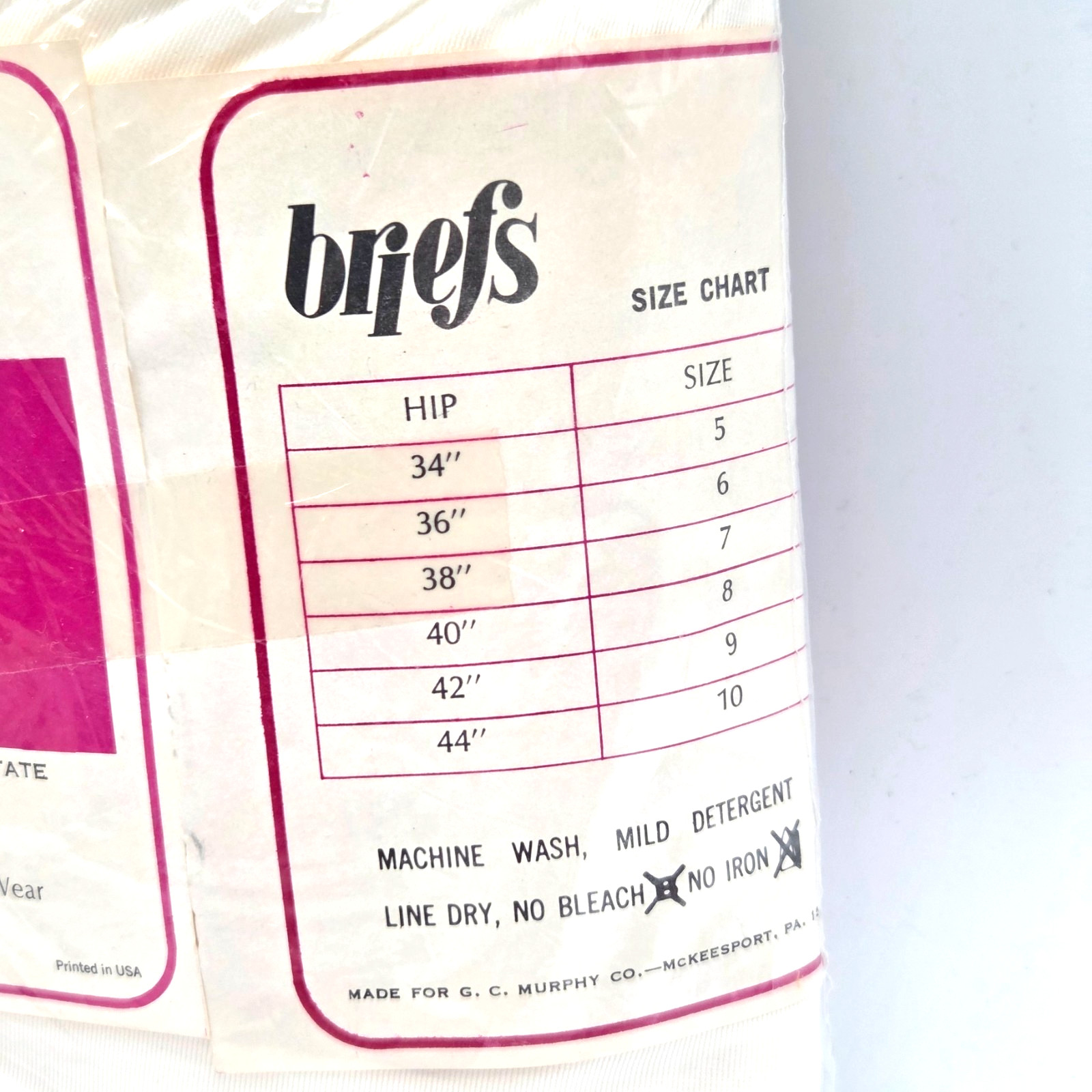 VINTAGE Women&rsquo;s MURPHY&rsquo;S Acetate Granny Panties Pure White Size 10 Hips 44 NEW
