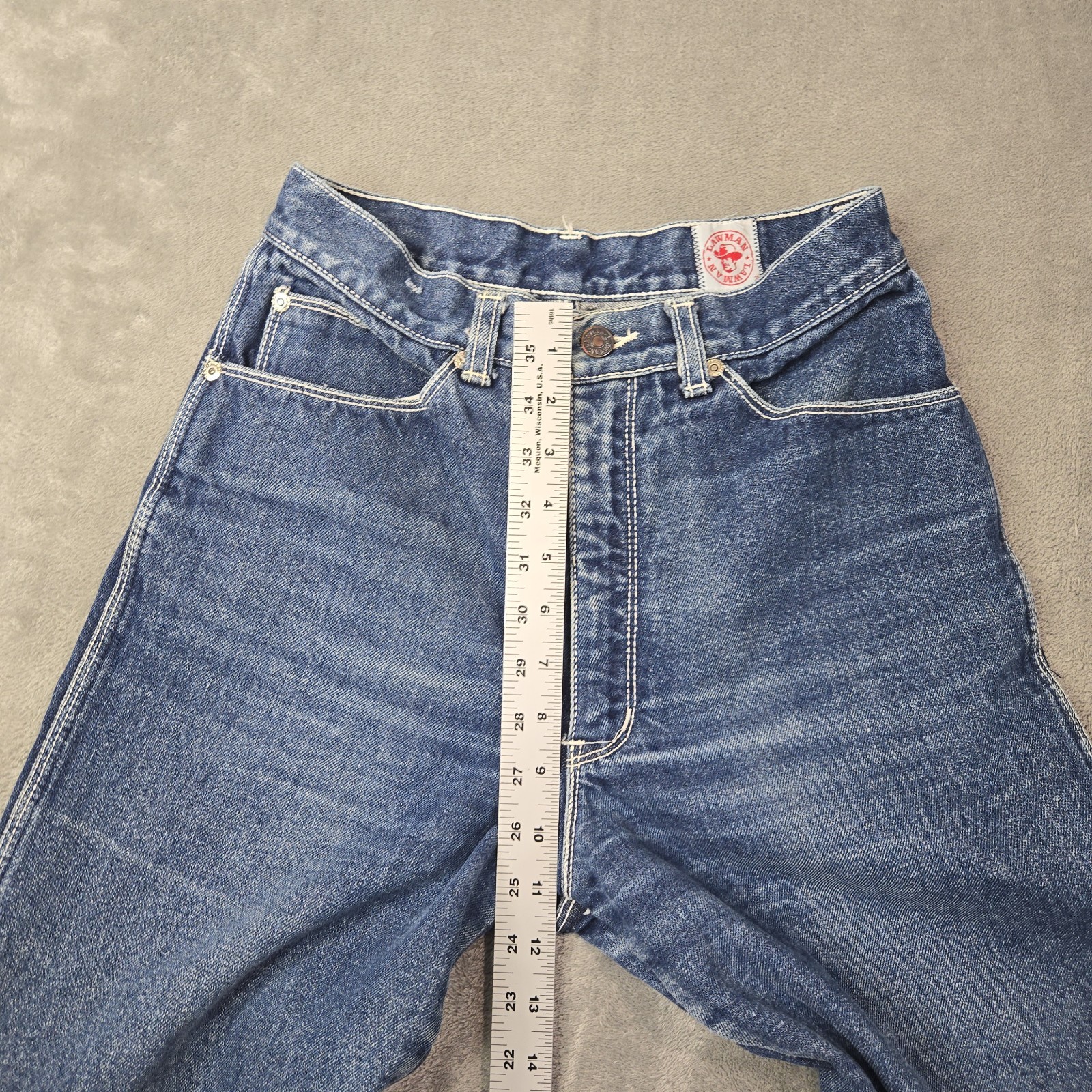 Vintage 70s 80s Lawman Jeans 30 XL Hemmed (~26&Prime;x27&Prime;) Blue Fade Denim 100% Cotton
