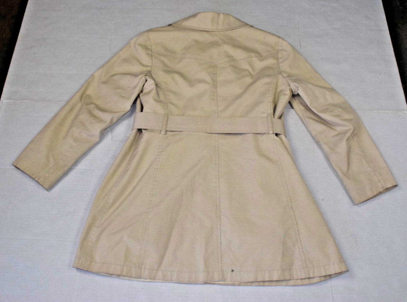 Vintage London Fog Coat Size S 70s Beige Knaki Double Lined Zip Out Made USA