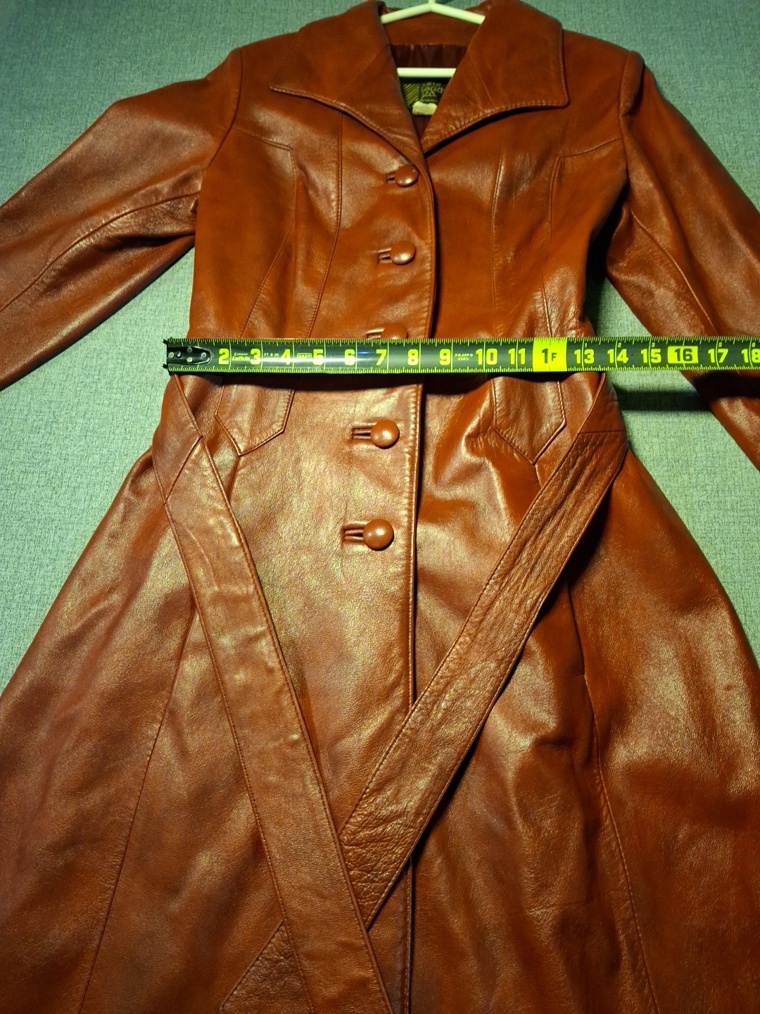 Vintage Ami Leather Ltd Fitted Lined Women&rsquo;s Flared Trench Coat BURGUNDY Sz 10