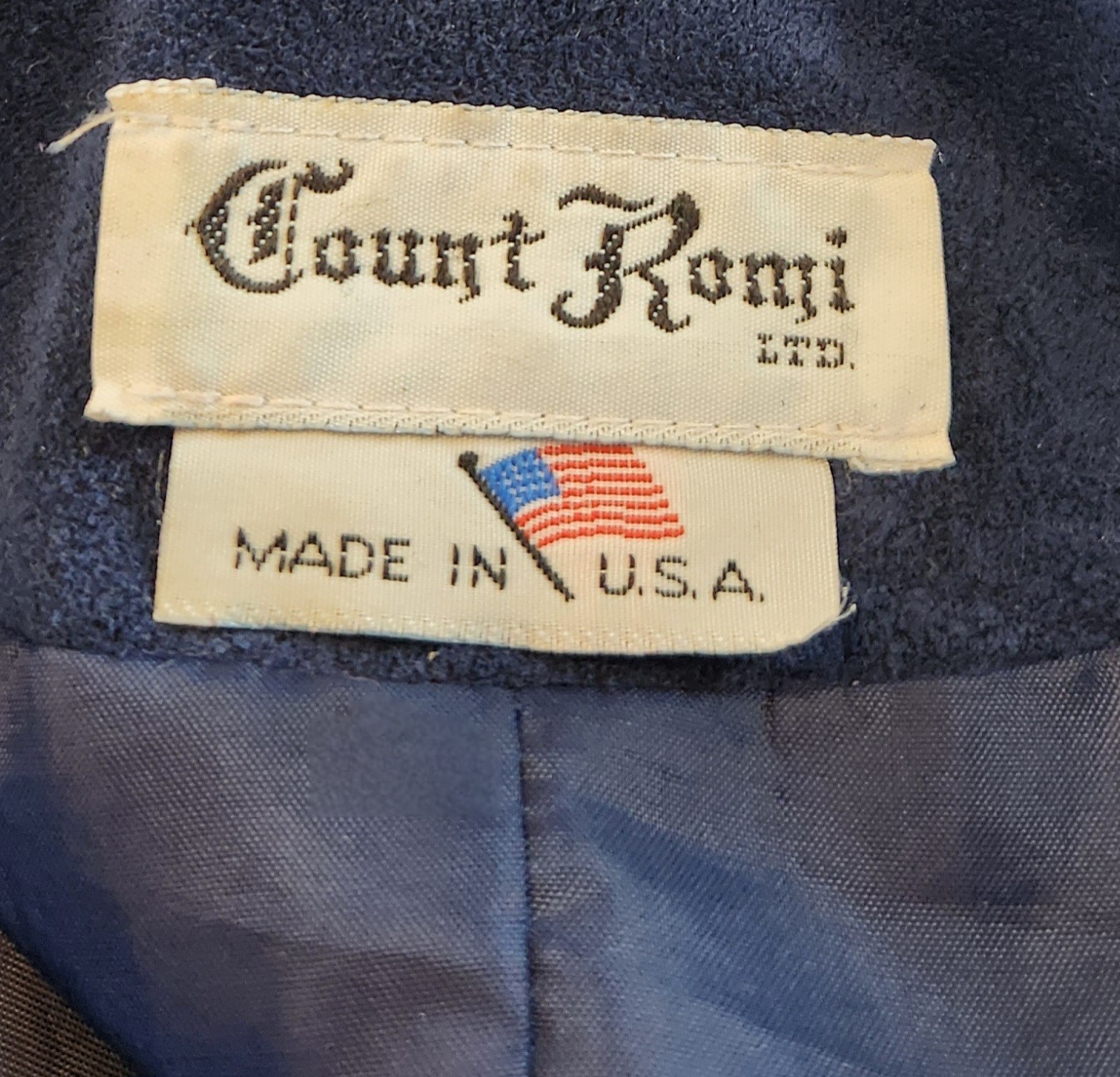 Vtg Count Romi Ltd Ultra Suede Long Blue Trench Coat Women&rsquo;s 52&Prime; bust (8 sz tag)