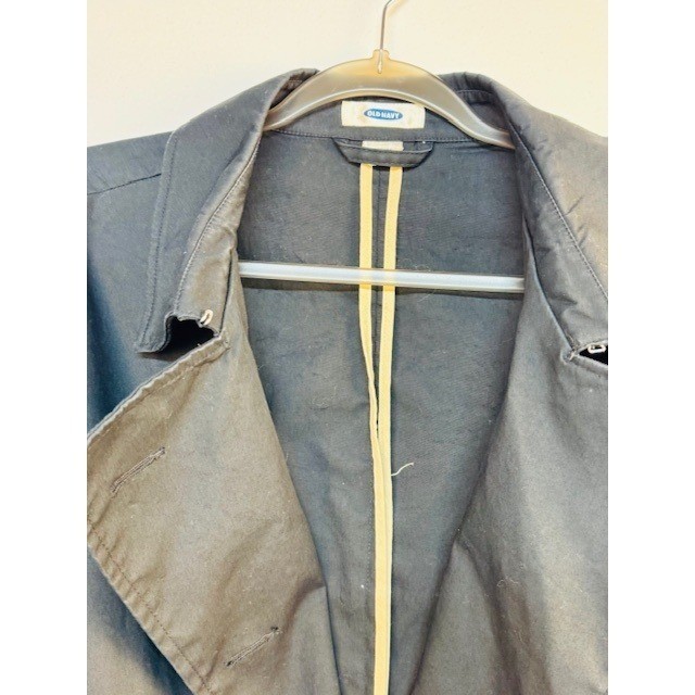 Old Navy Vintage Fall 2003 Black Double Breasted Belted Trench Coat XL Reined