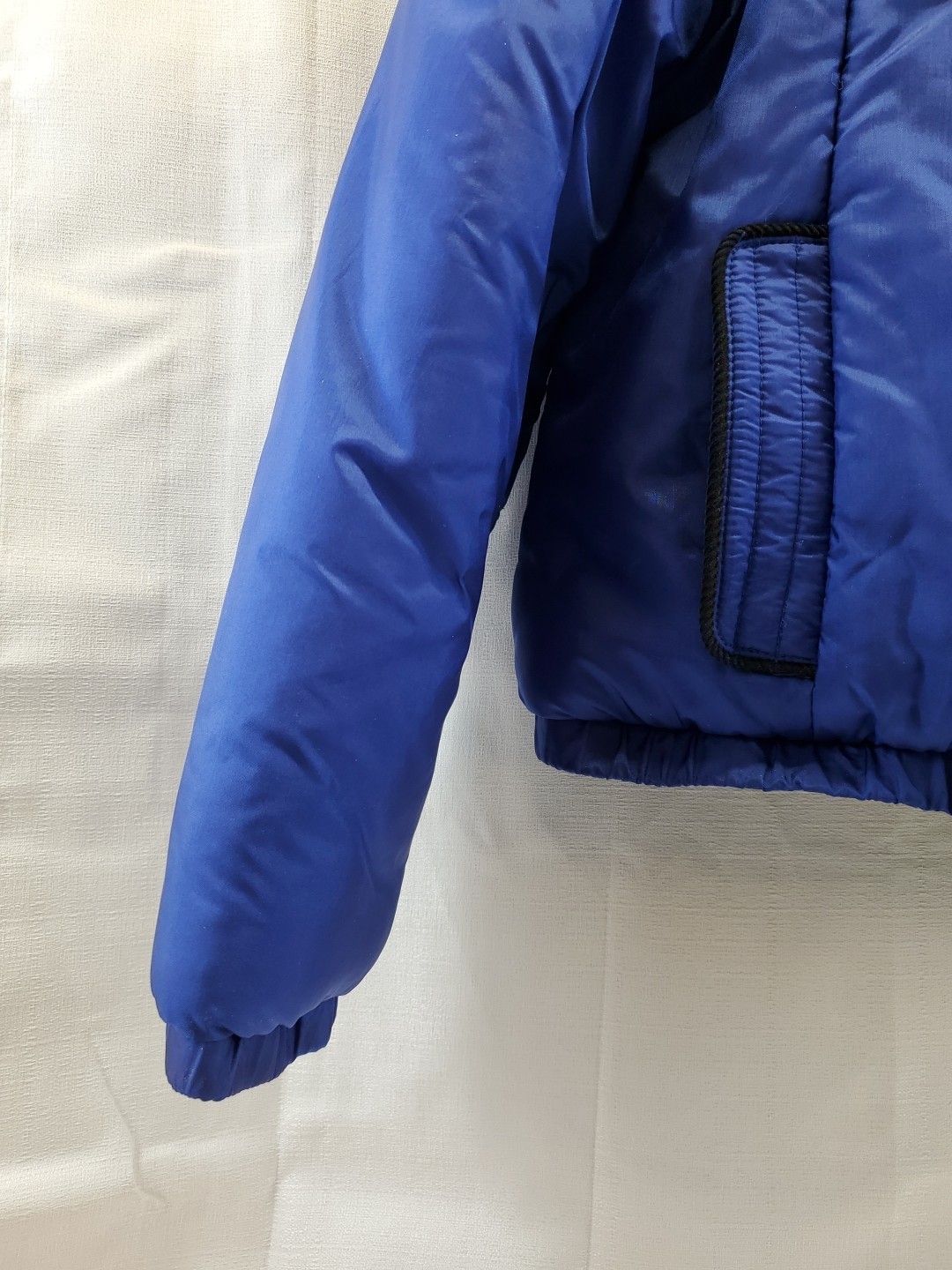 80s « YR » Puff Jacket Short Waist Puffy Sleeve Shoulder Retro Vintage Purple XL