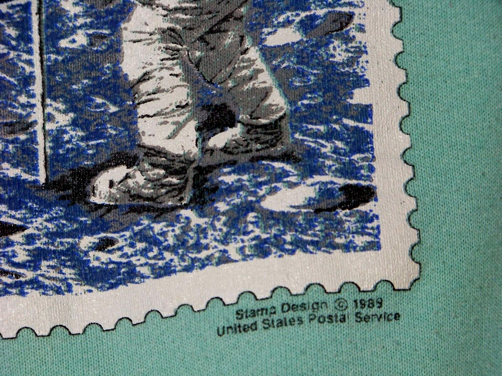 Vtg. U.S. Postal Service 1989 Sweatshirt – L – Priority Stamp « Man On The Moon »