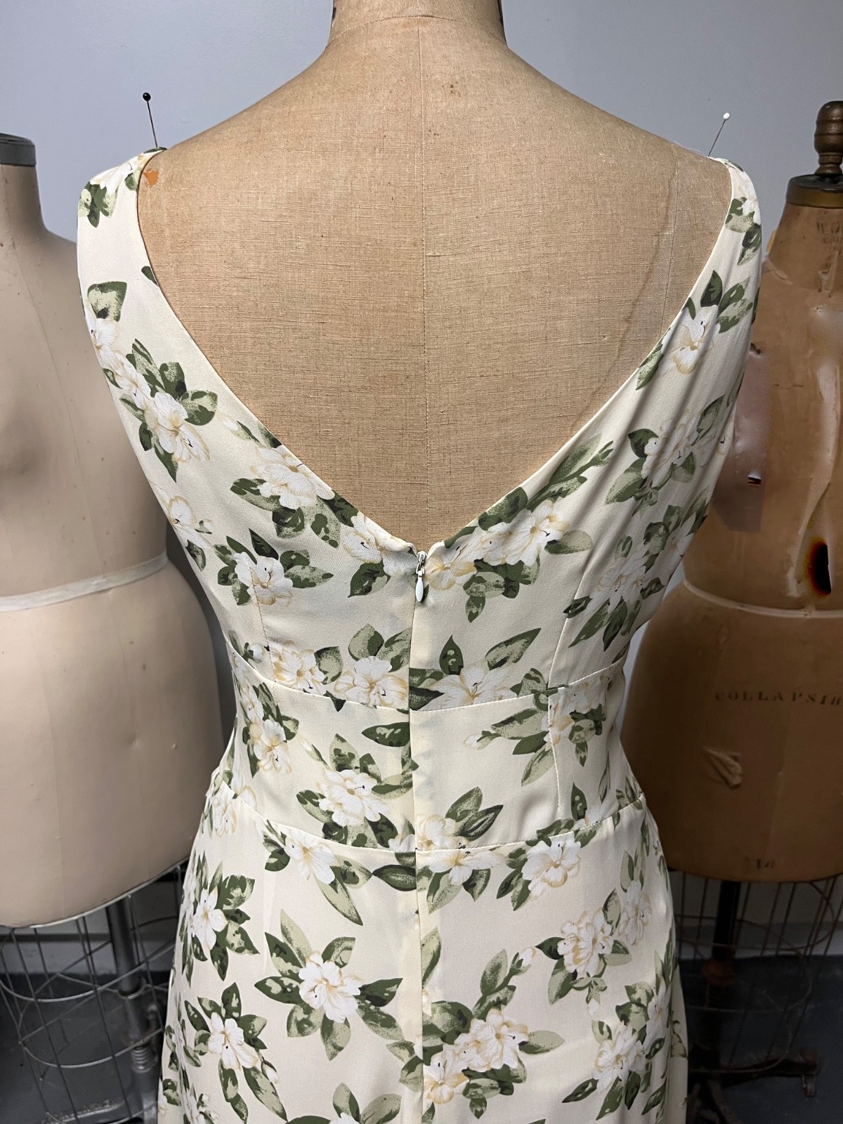 Vintage J Peterman 1930s Style Lady Day Silk Georgette Dress Size 10 Bust 38