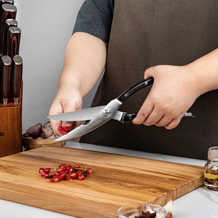 Seido Knives 4&Prime; Pro Kitchen Shears – High-Carbon Stainless Steel, Detachable