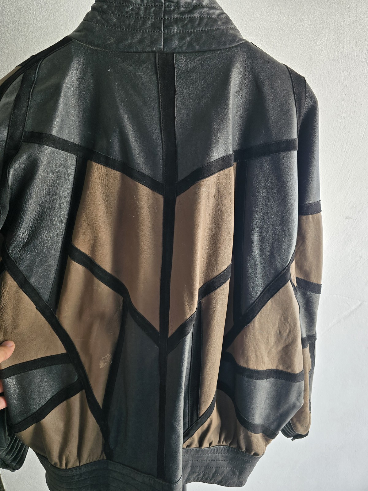 Rare Vintage Yves Saint Laurent Patchwork Leather Batwing Jacket 80s YSL Paris
