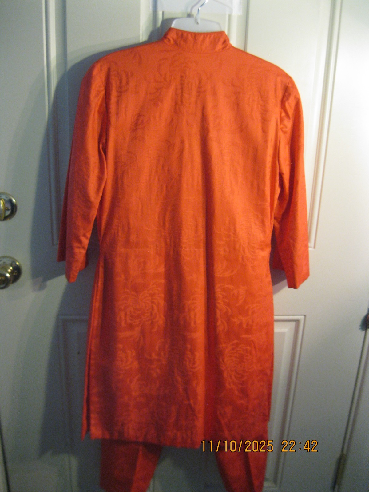Vintage 1960s-70s Hawaiian casuals by Stan Hicks-Honolulu Orange Rayon Pant Suit