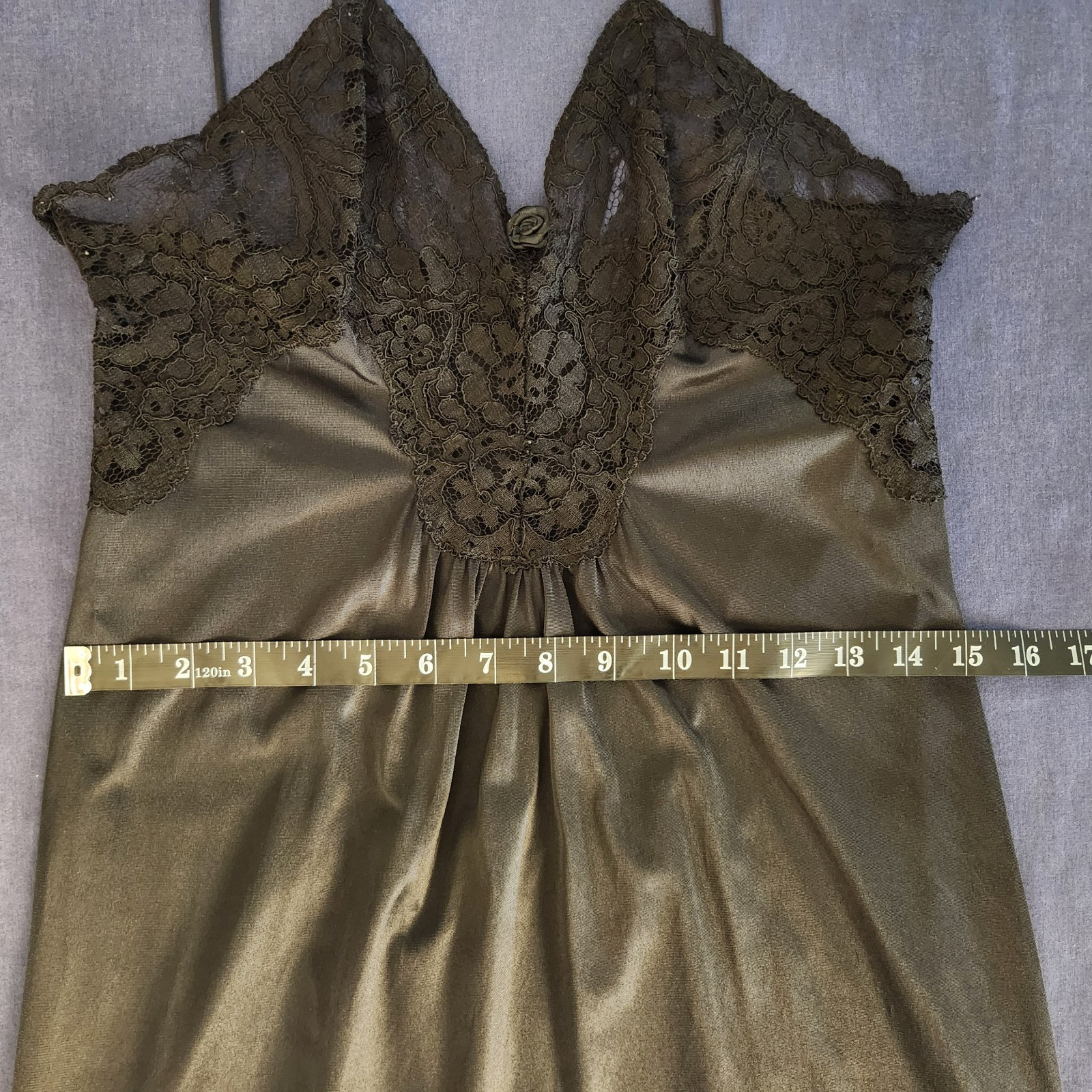 Vintage Black JC Penny Maxi Gown/Slipdress Lace Bust Whimsygoth/Indie/Classic M