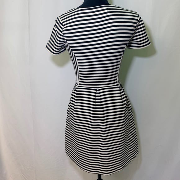 Madewell black & White Striped Retro Style Dress Size 0n Small grunge preppy