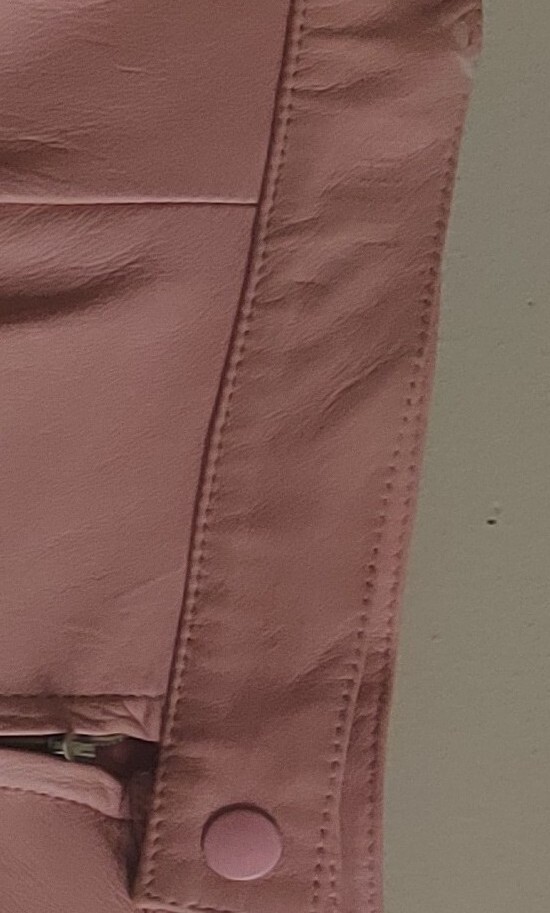 Continental Leather Fashions Pink Blazer Jacket & Skirt Set Large Vintage 1980s