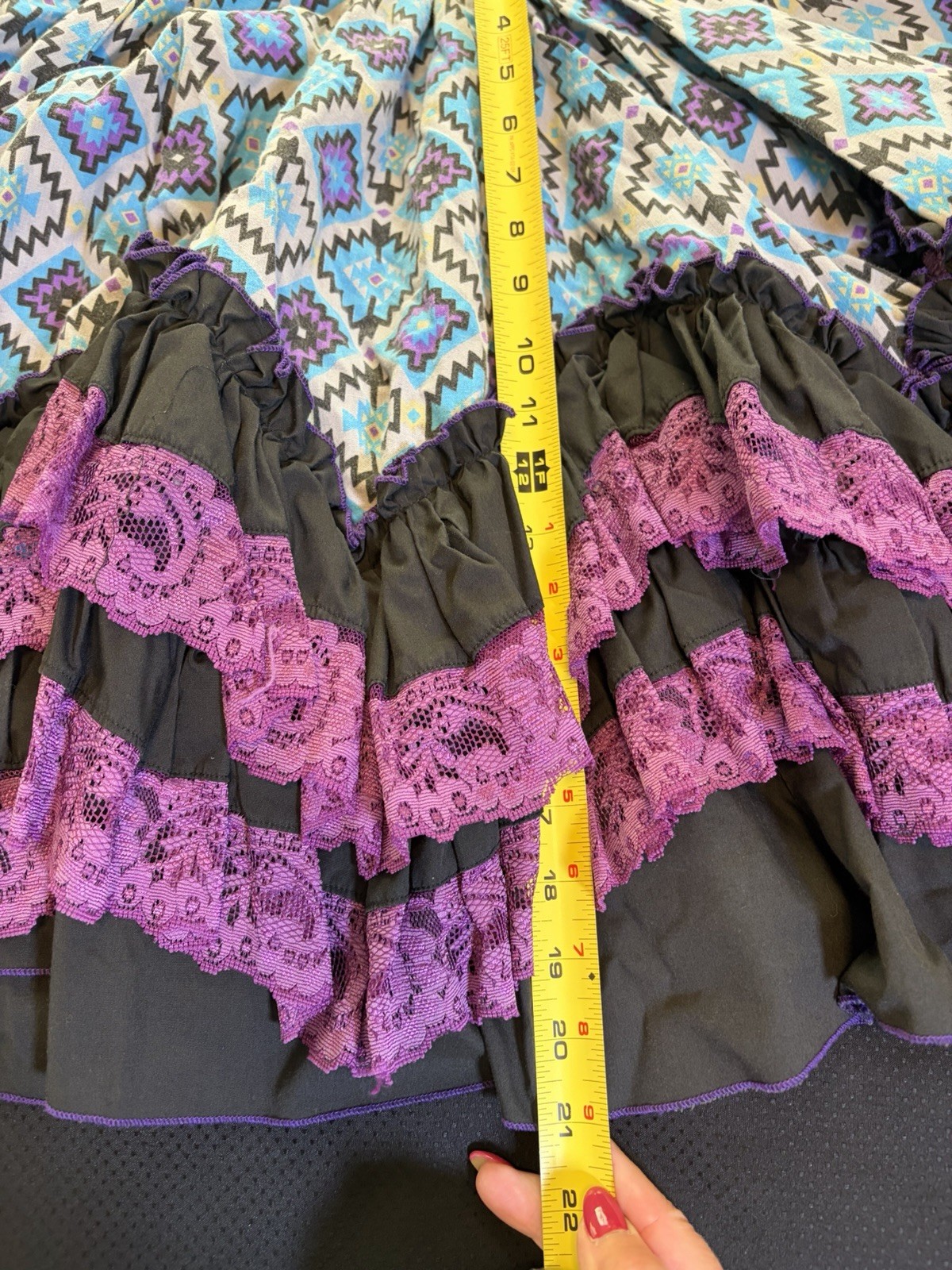 VTG 60s Handmade Square Dancing Dress ~2 Pc Set~S~Peasant Cowgirl Rockabilly
