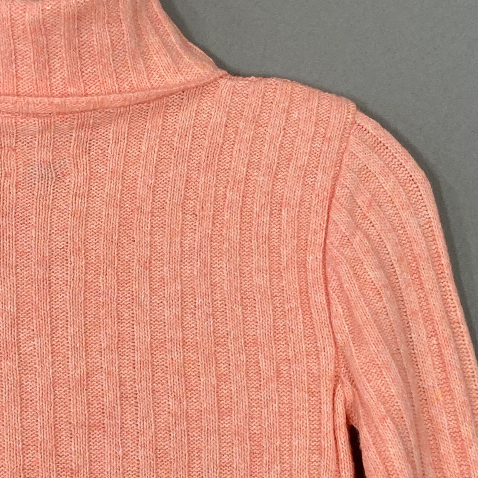 Vintage Sears Jr Bazaar Turtleneck Sweater 70s Ribbed Womens XS/S Light Peach