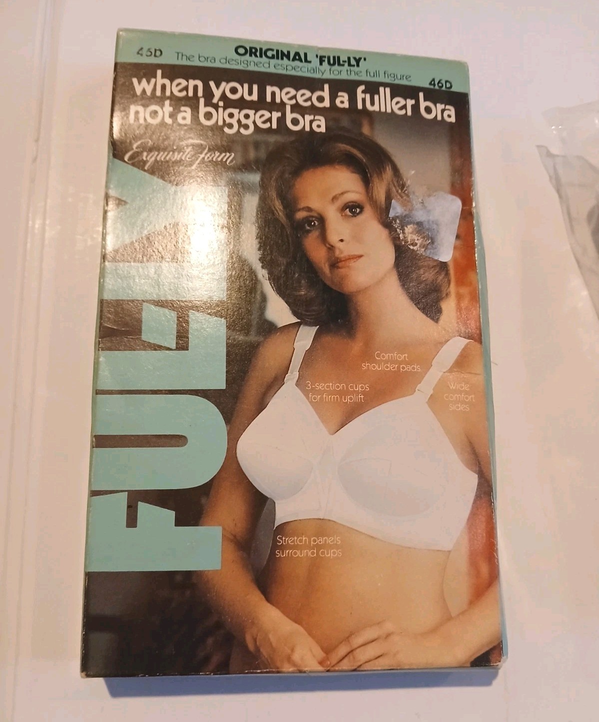 Vtg Exquisite Form Original Ful-ly Full Figure Bra Size 46D White Firm Uplift