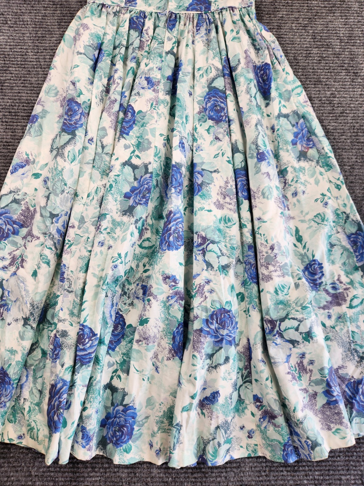 Vintage Laura Ashley Dress Size 4 Blue White Floral Cottagecore Sweetheart