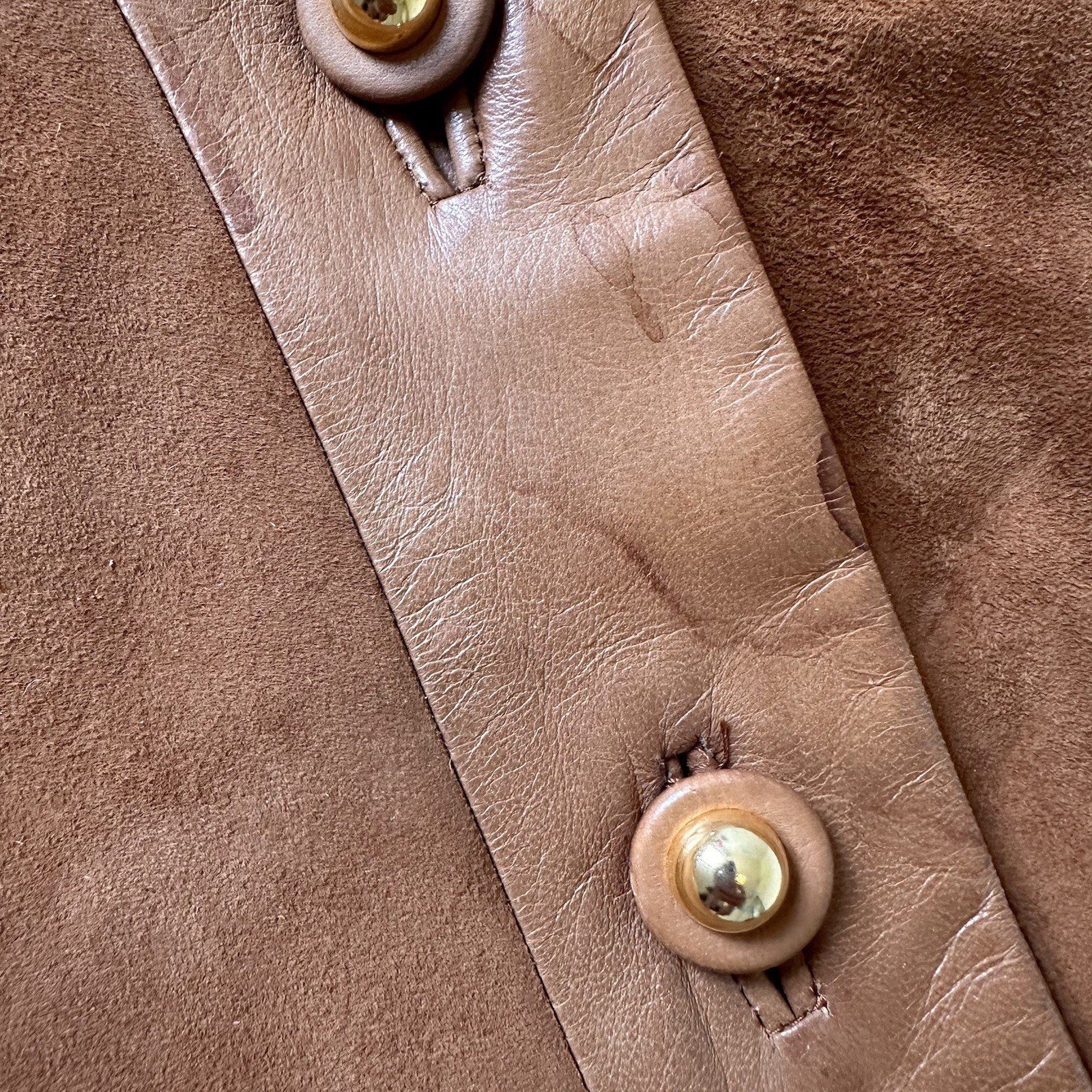 Vintage 1970s LOEWE Tan Suede Leather Maxi Coat Women&rsquo;s 41” Bust