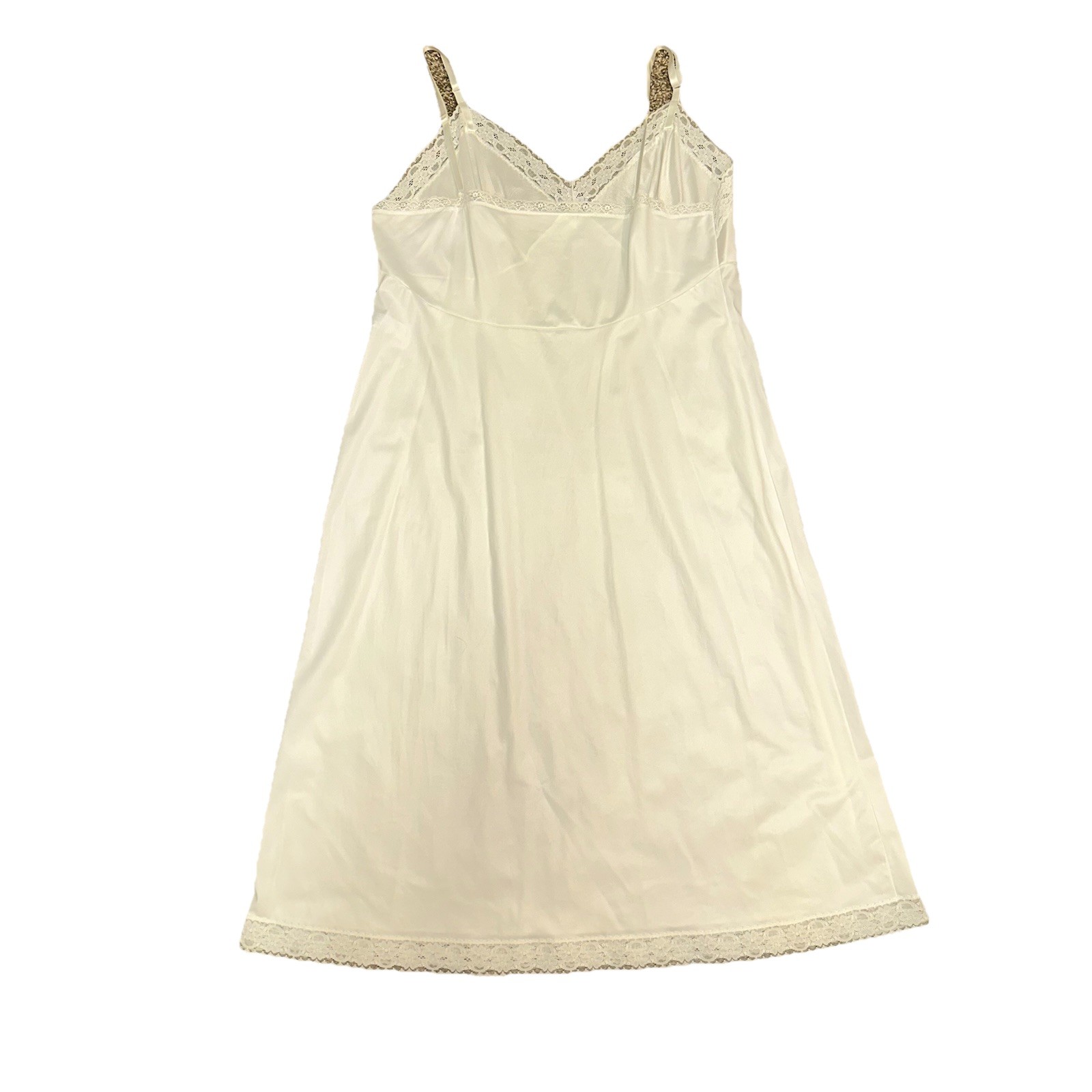 Vintage 1960s Vanity Fair Off White Nylon Full Slip Lace Made in USA Size 40
