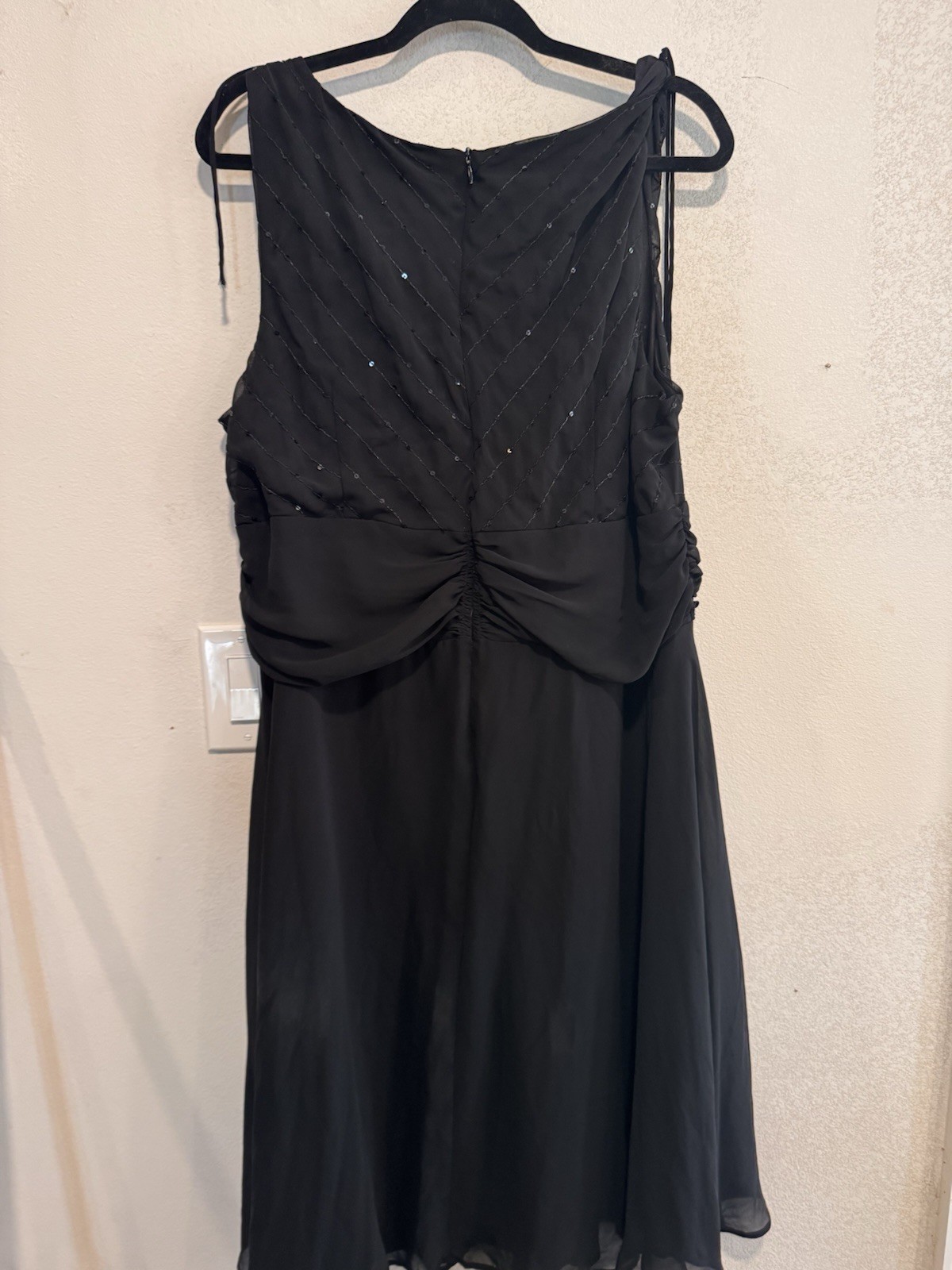 Y2K Vintage Connected Black Sequin Baby Doll Dress Size 20W Flouncy Flowy Fairy