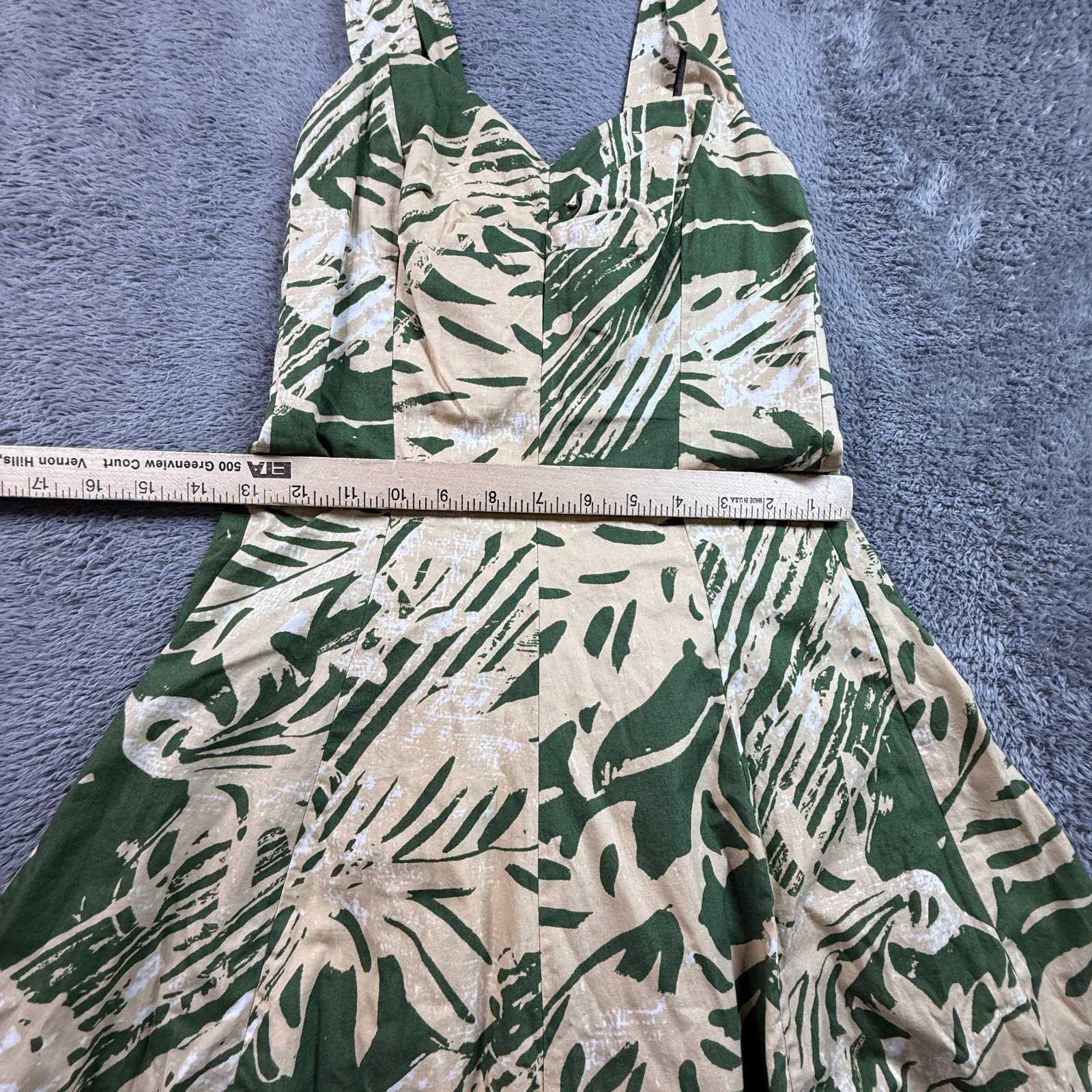 VTG Hilo Hattie&rsquo;s Made in Hawaii Tropical Sundress Green Smocked Waist Women S