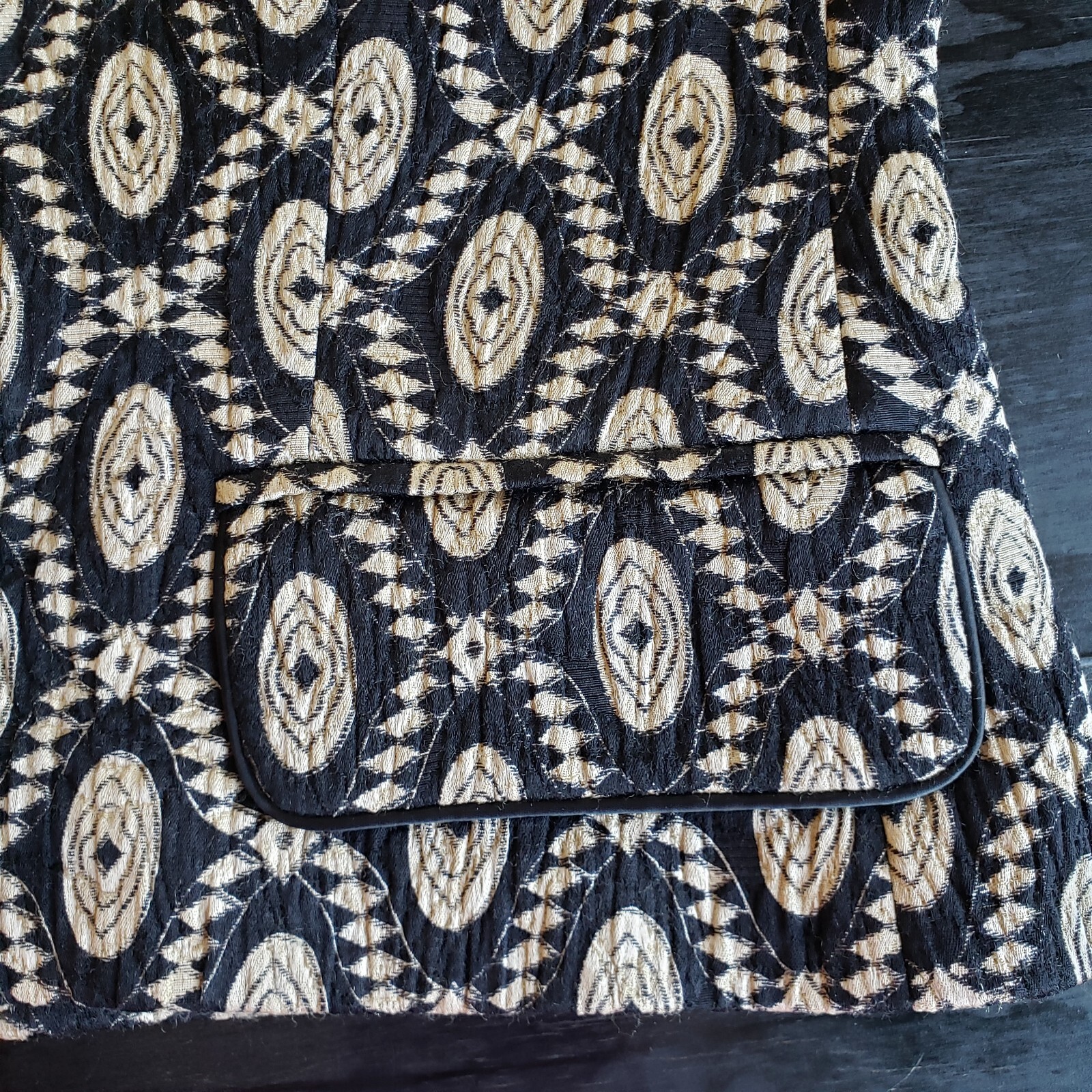 Vintage Escada Jacket 10/12 Wool Silk Blend Ethnic Print Artsy World Traveler