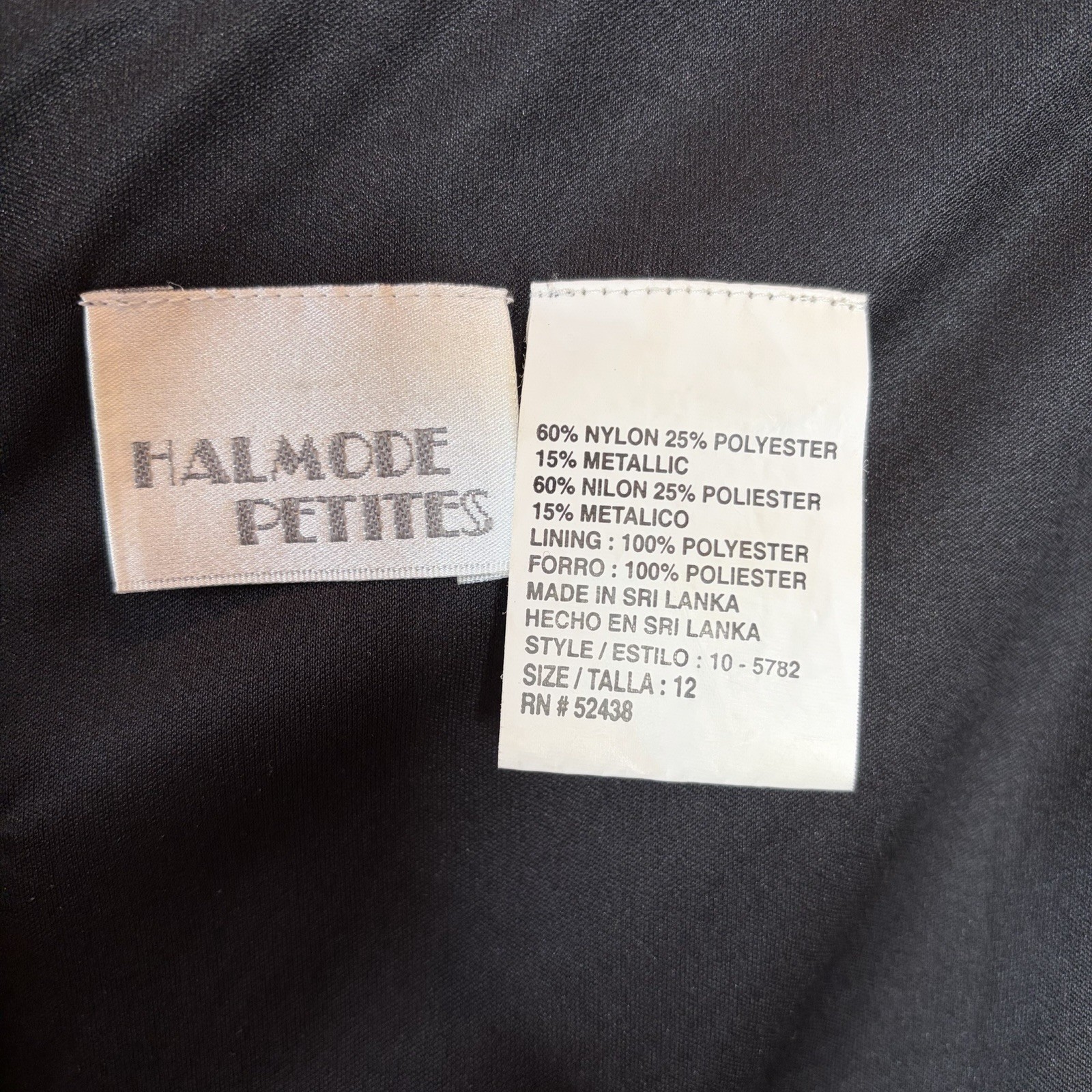 Vtg Halmode Petites Top Open Crochet Metallic Gold Lace Button Back Dressy 12