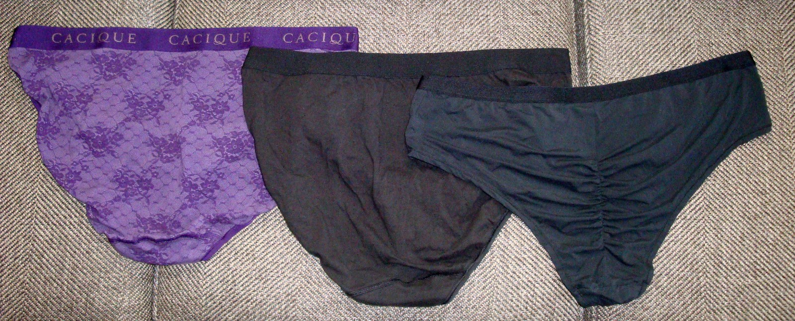 Cacique 22/24 Cotton High Leg Bikini & Extra Soft Cheeky Panty Vintage Black Lot