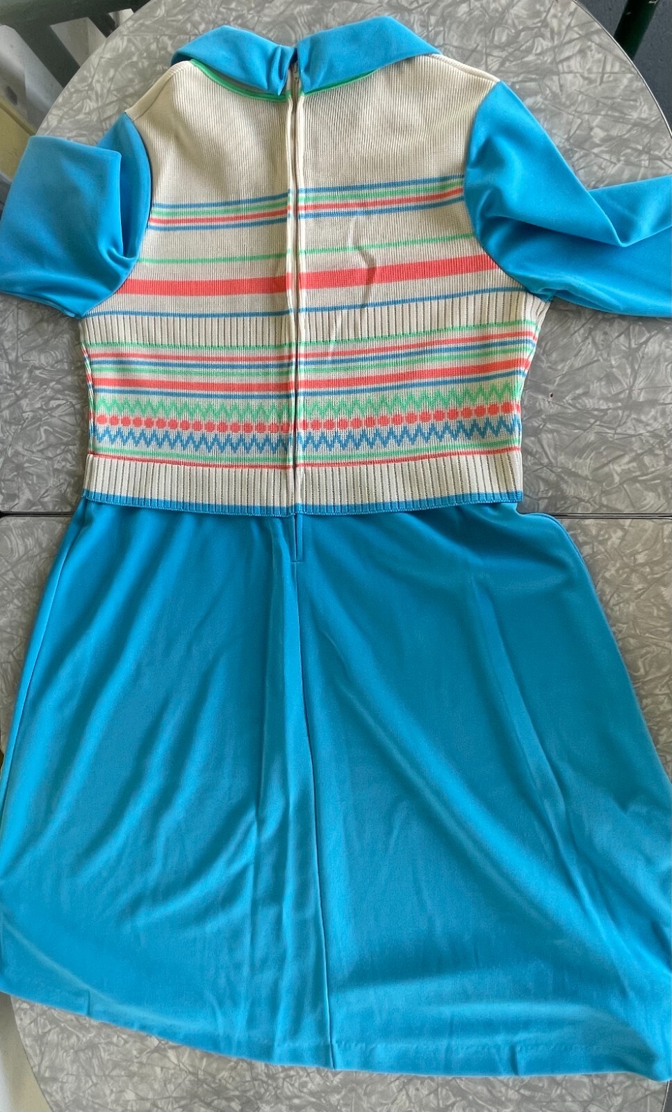 Vintage Groovy 1970&rsquo;s Polyester Knit Sweater Dress Size 20.5