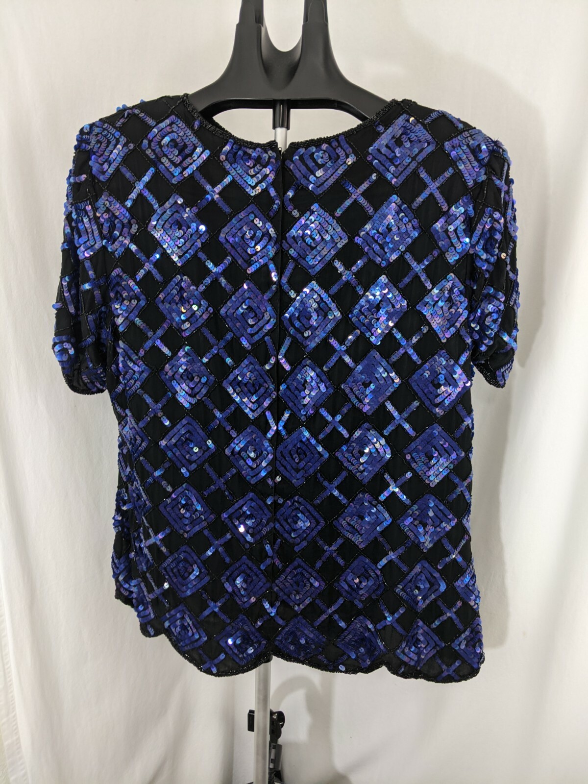 VTG Patra / Stenay Black and Blue Beaded Sequined Blouse