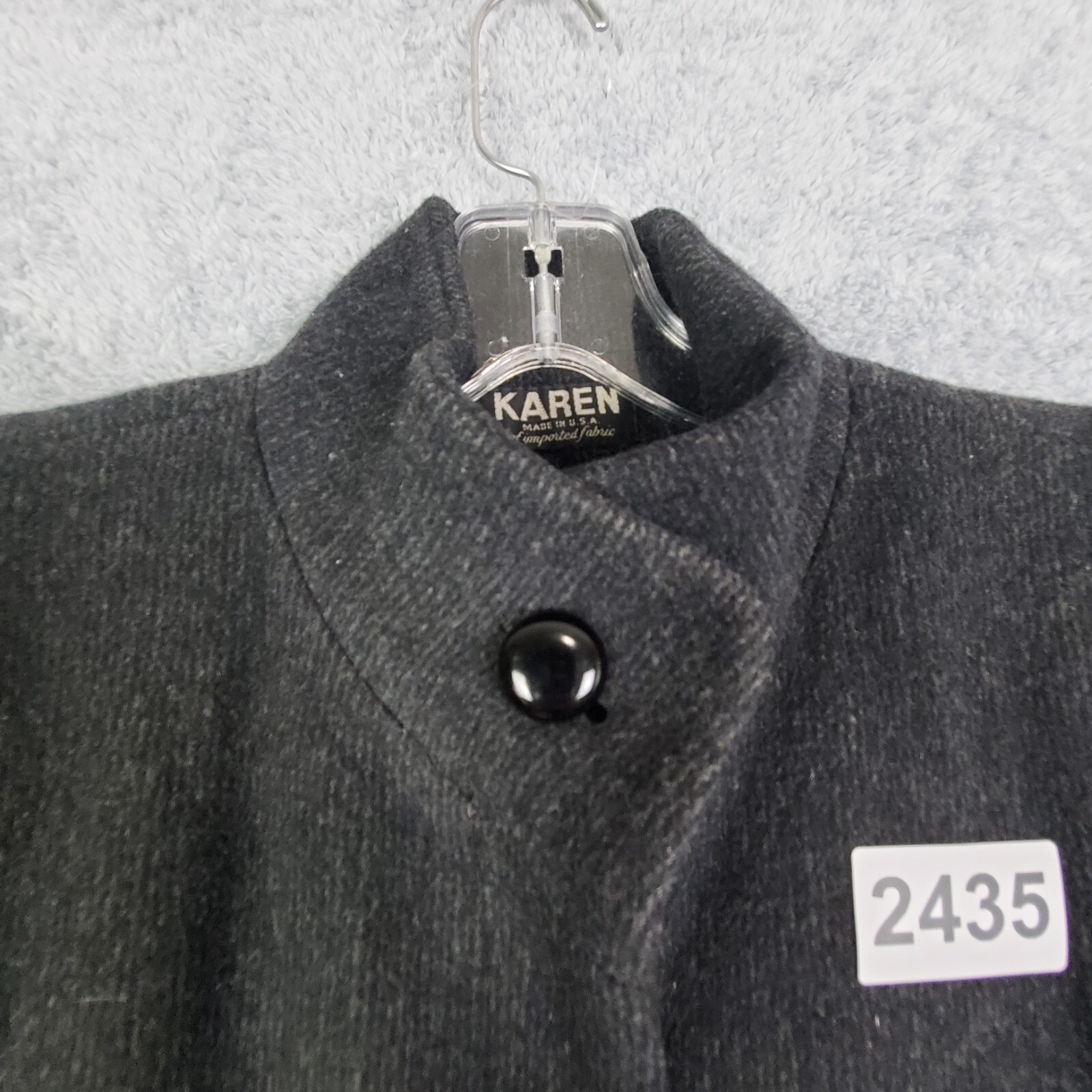 Vtg 70s Womens Jacket Size Medium Gray Wool Cashmere Blend Trench Coat ILGWU