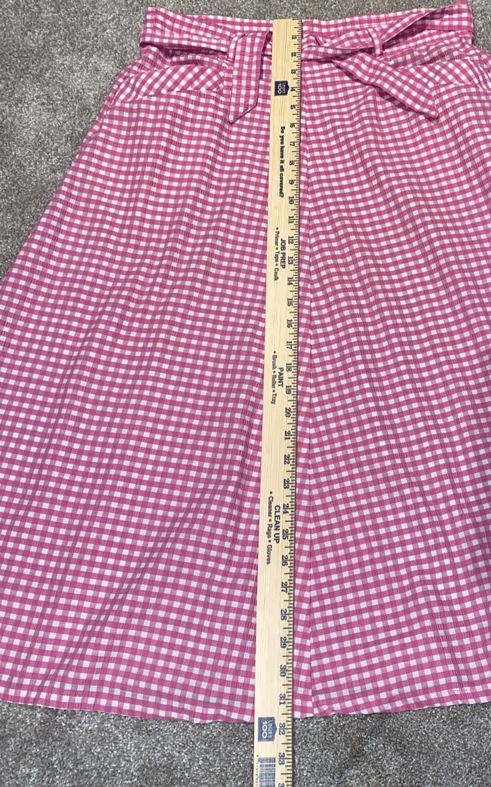 Vintage Jantzen Pink White Gingham Maxi Skirt Size 8 Made In USA