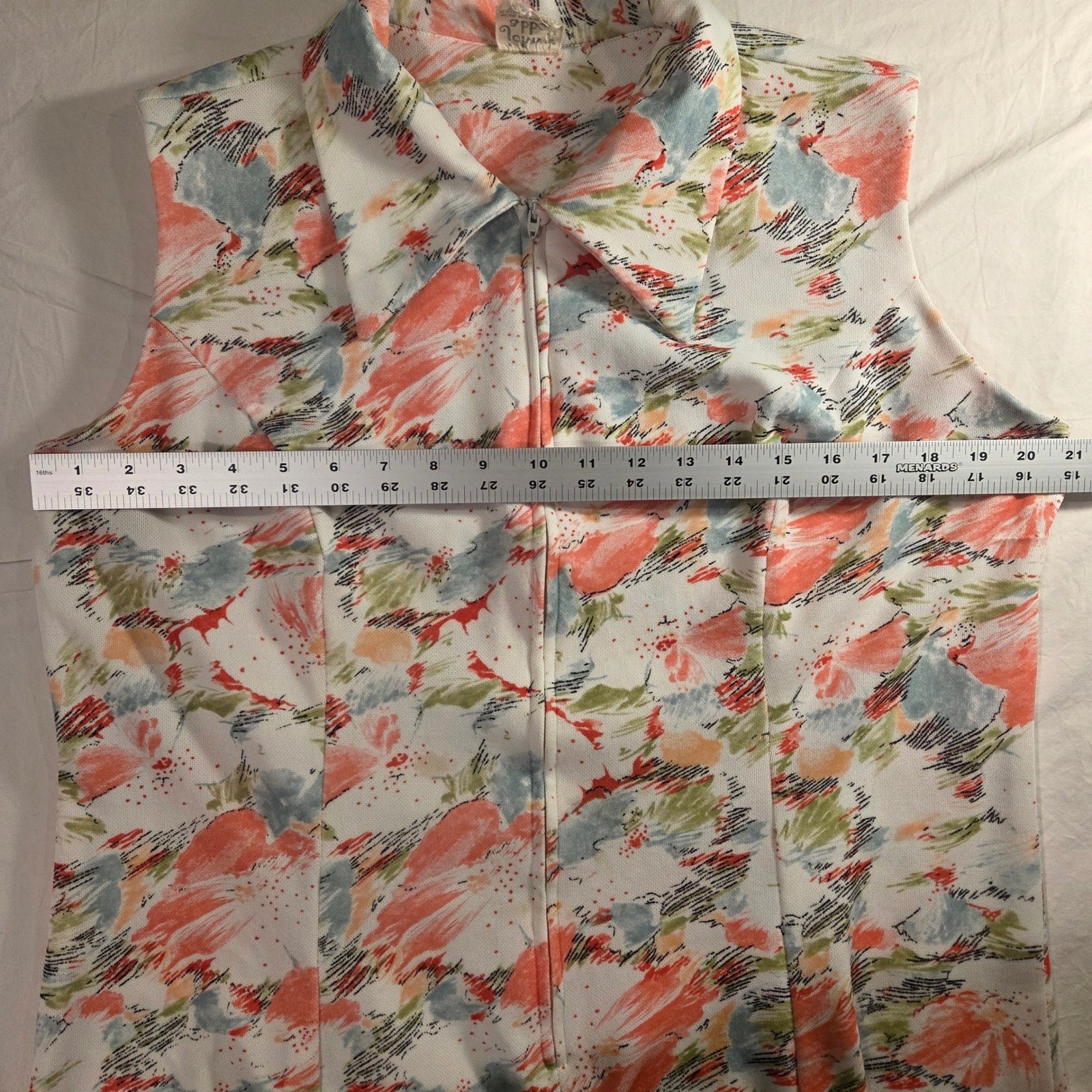 Vintage John Abbott Sleeveless Half Zip Abstract Print Dress, 42&Prime; Bust, 38&Prime; Long