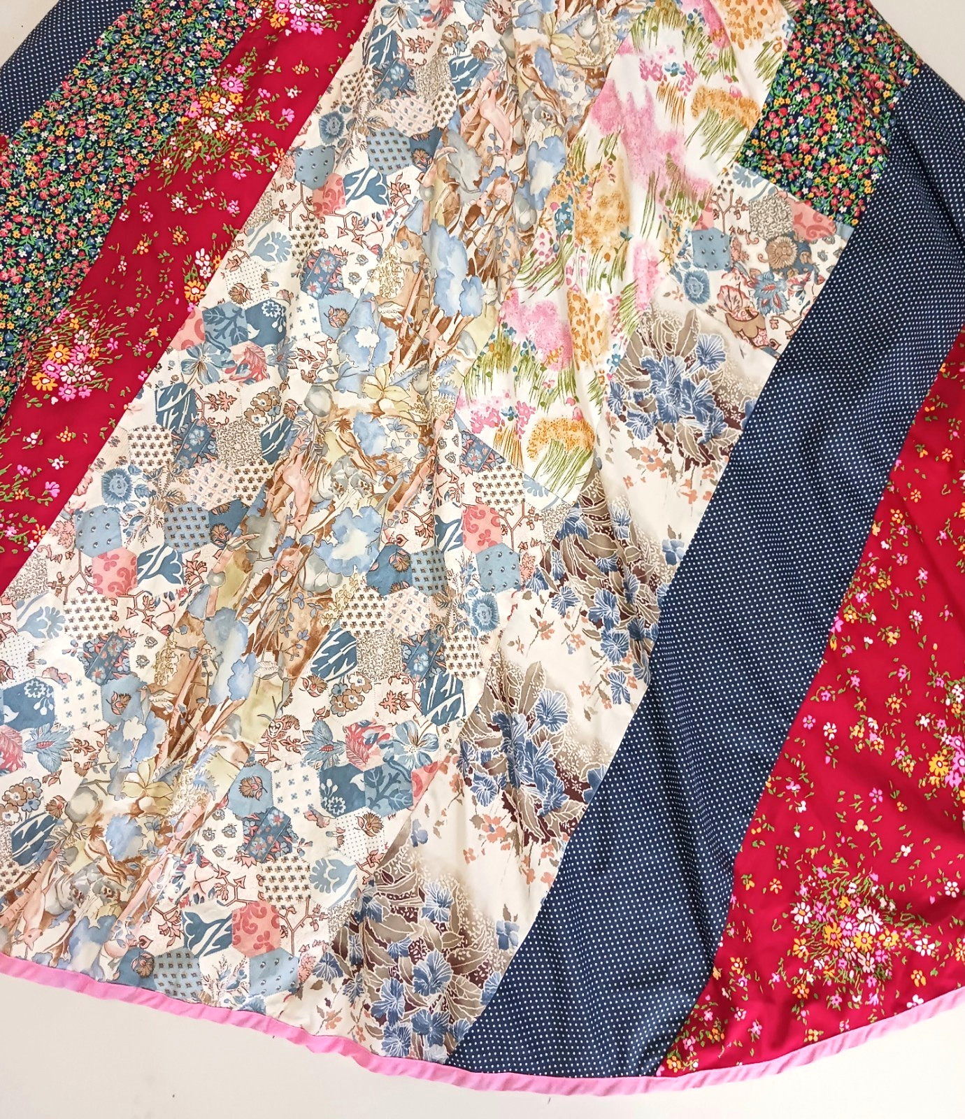 RARE Lord & Taylor VTG Young New Yorker Shop Multi Cotton Patchwork Maxi XS/S