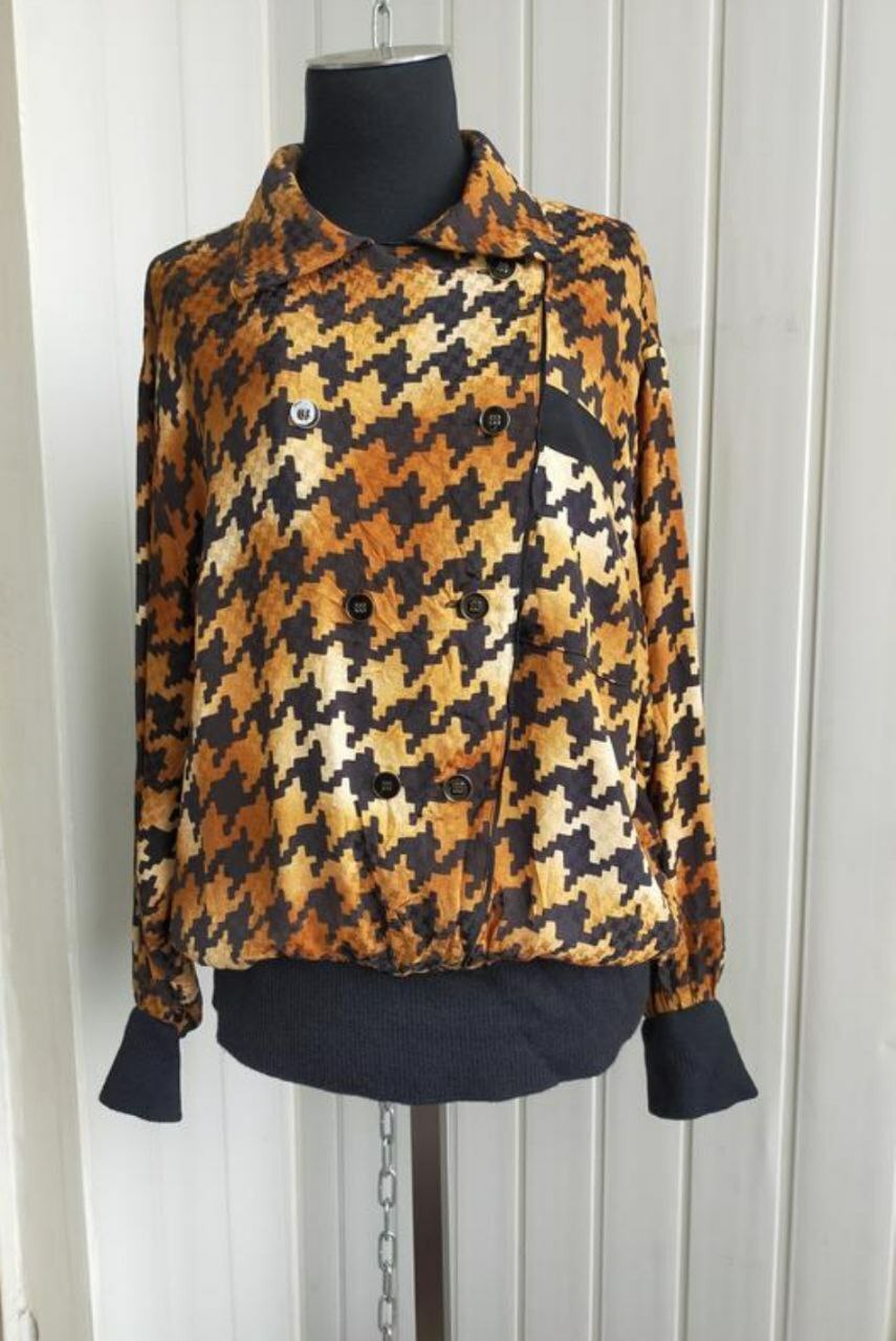 Double-breasted blouse in « houndstooth » Werner Graumann D46/XL