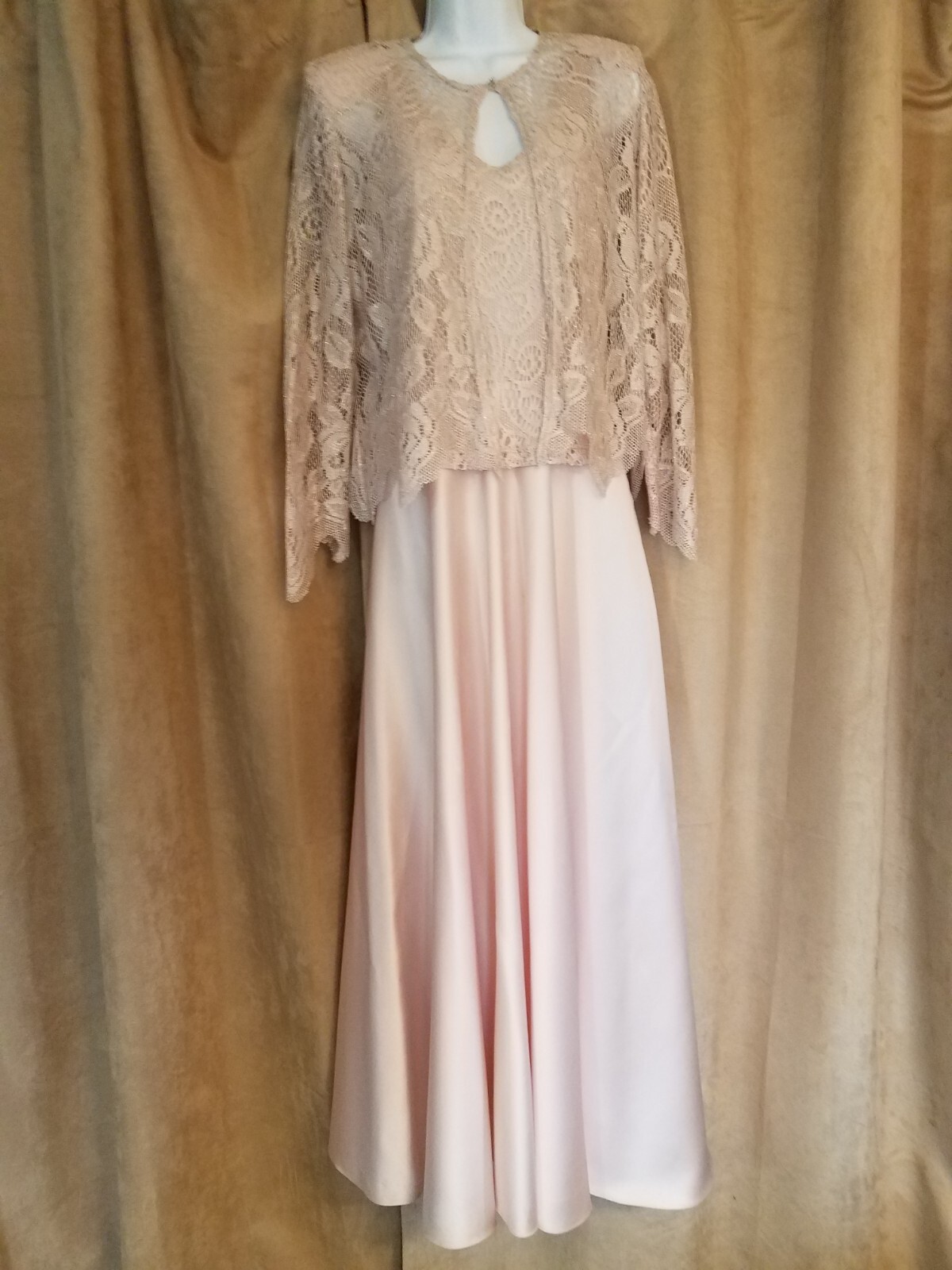 Vintage Pink Sparkly Dress Jeffrey & Dara Evenings by Tom Barra Size 8