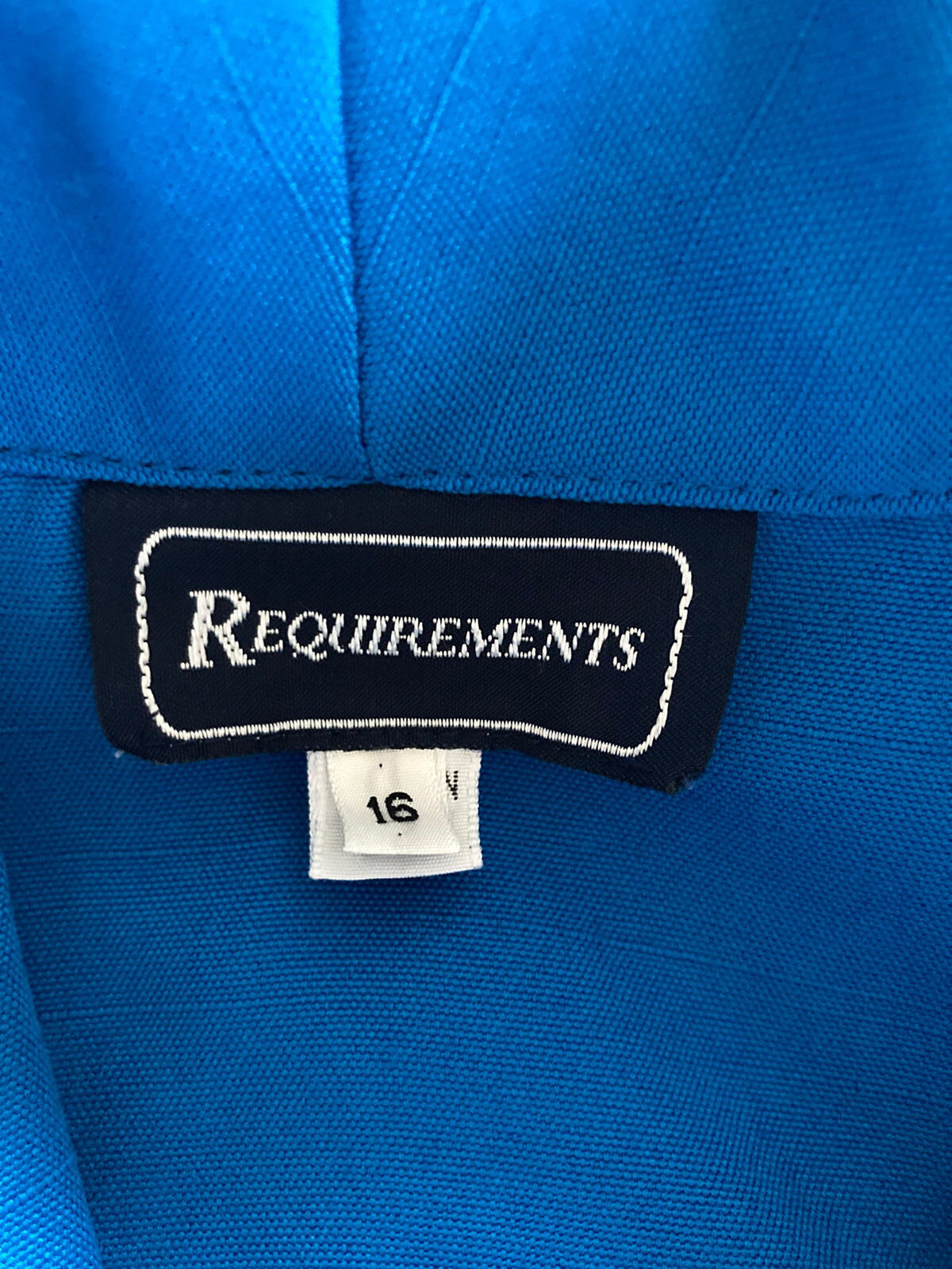 16 Blue Blazer Classic 80s Rayon jacket 1-button Notched collar blazer pockets