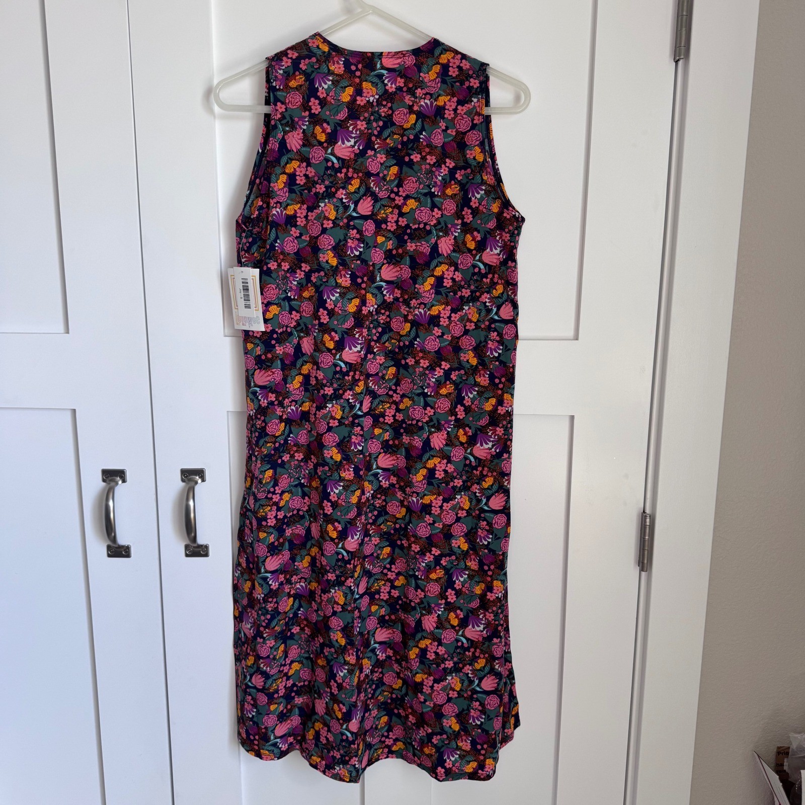 NWT LuLaRoe Joy Size Small Sleeveless Duster Vest with Side Slits Floral Print