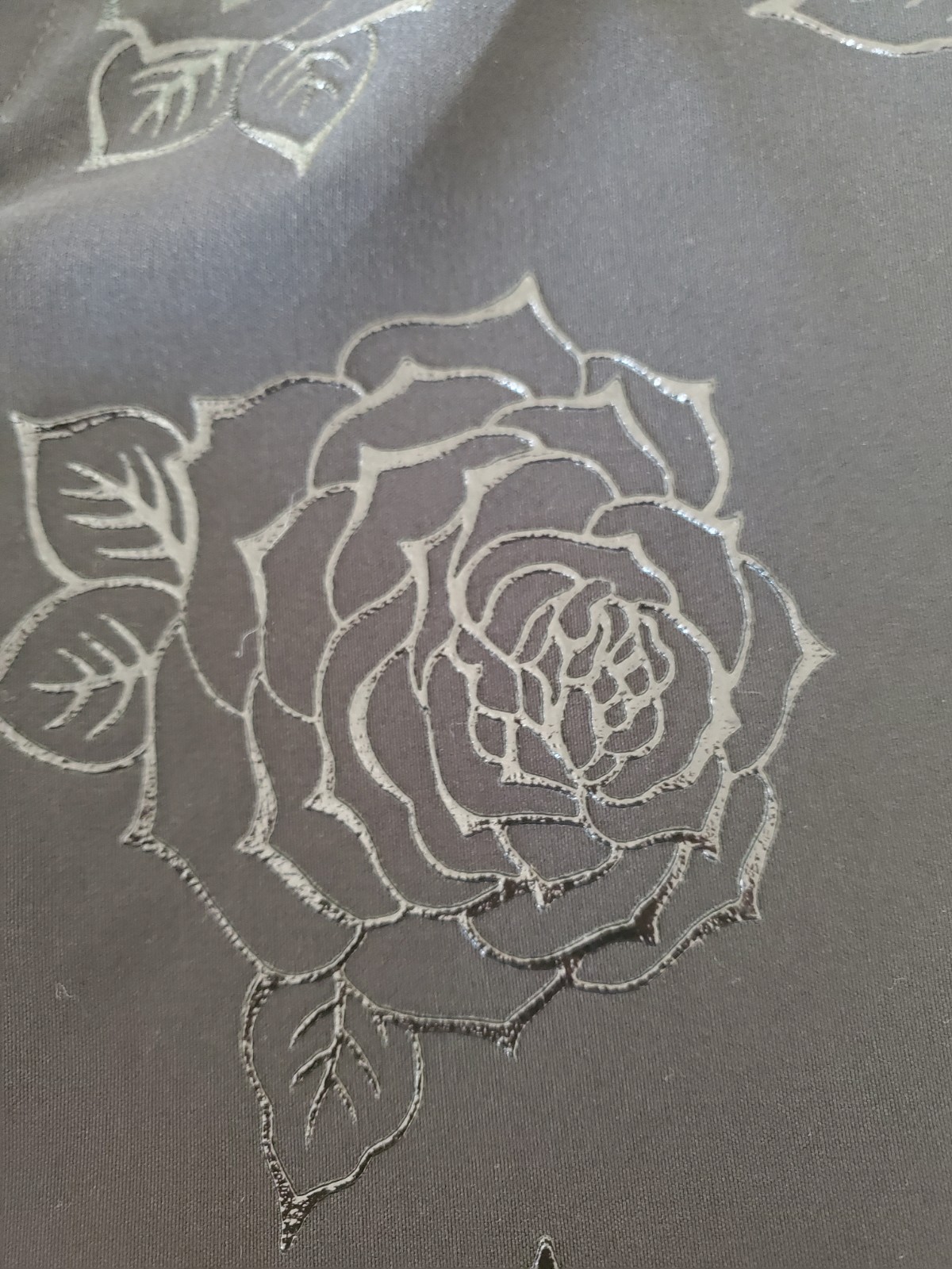 🕊STAR C.C.C.🕊 Black Embossed Rose Print Gothic Design Vintage Jeans Sz 7 🌹