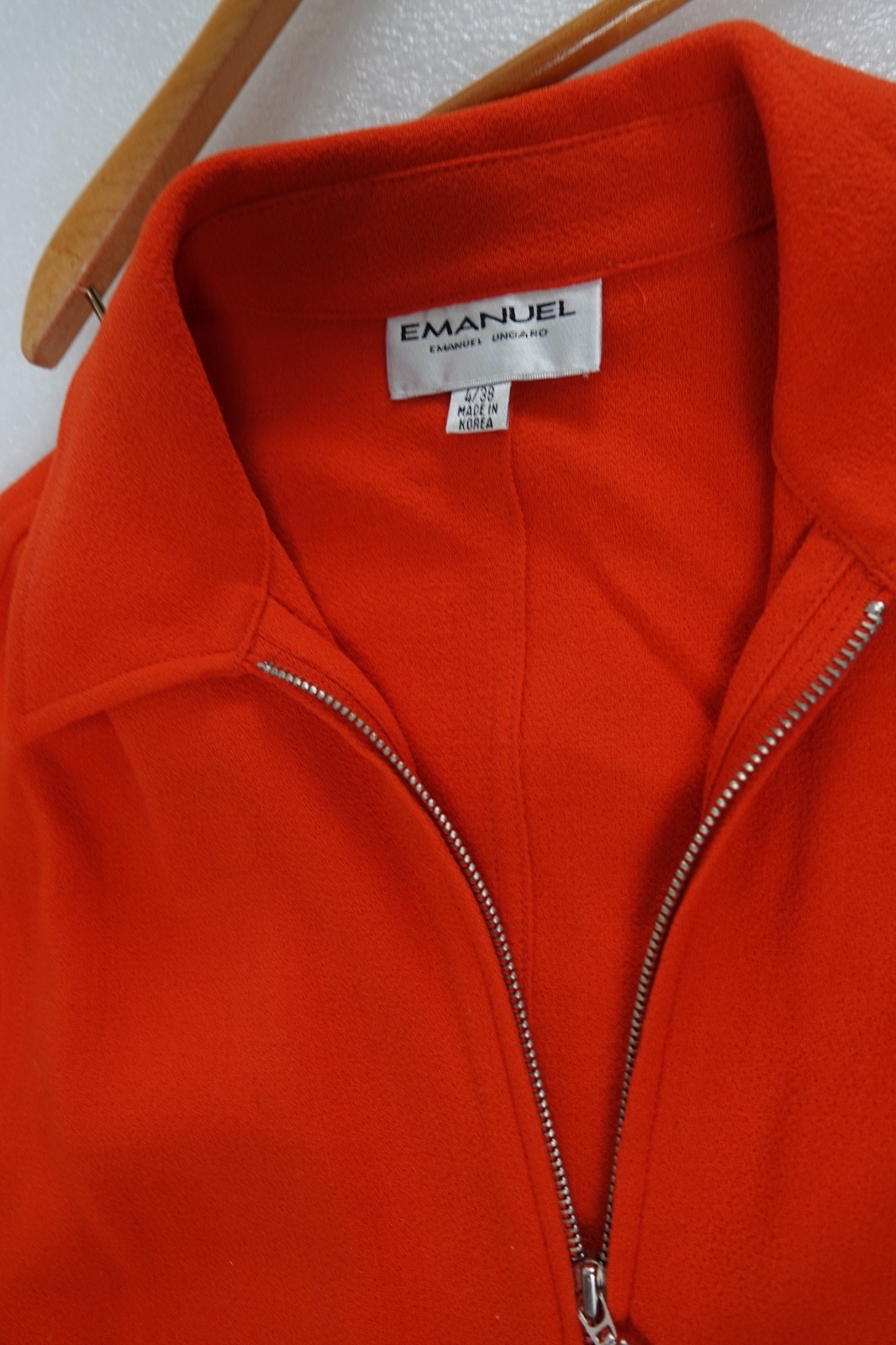 VINTAGE WOMANS EMANUEL UNGARO ORANGE COLORBLOCK 1960&rsquo;S JACKET 4/38