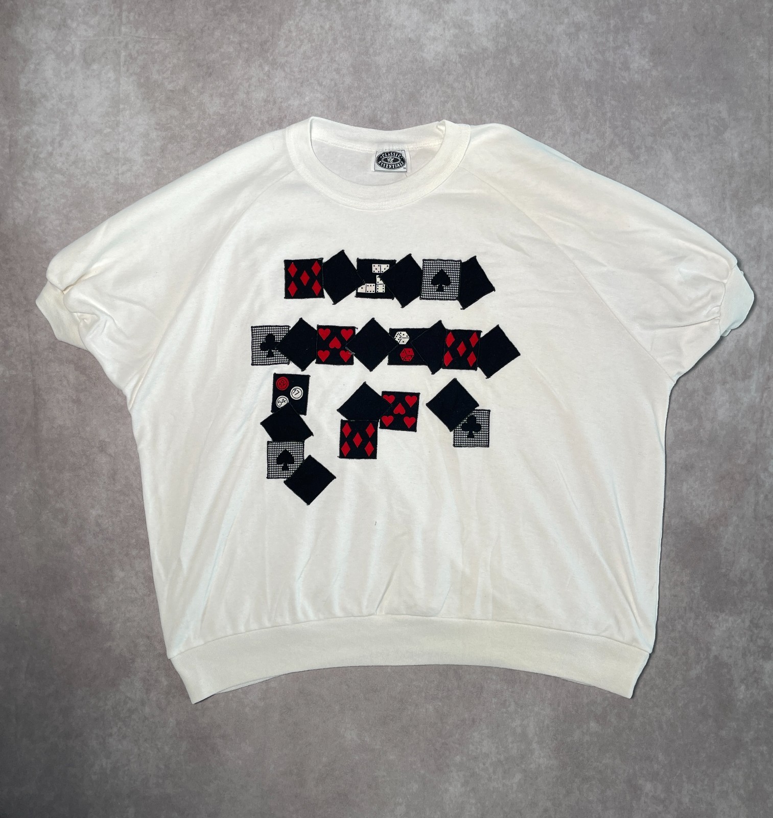 Vintage Gambler Shirt Adult 24 26×25 Plus Tee White Boxy Fit USA Made