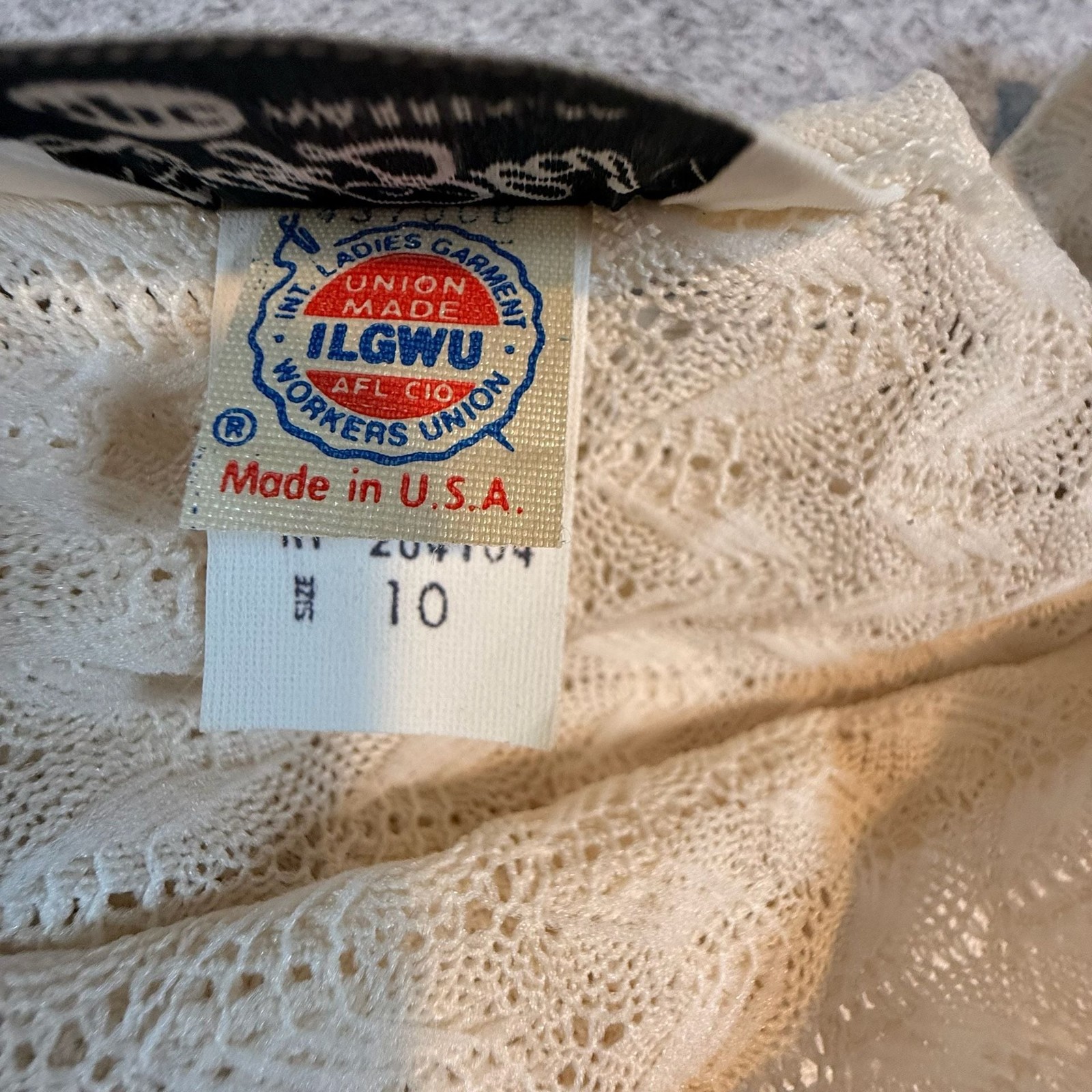 Vintage Lady Blair Ivory Textured Knit Dress Animal Belt USA Size 10 70s Boho