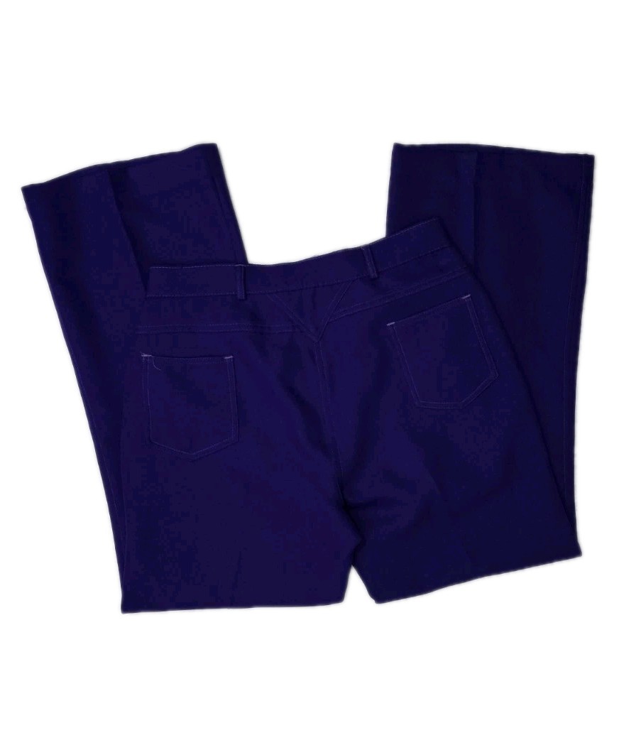 Vintage 1970s Miss Holly 100% Polyester 5 Pocket Pants, Purple, 32 Waist