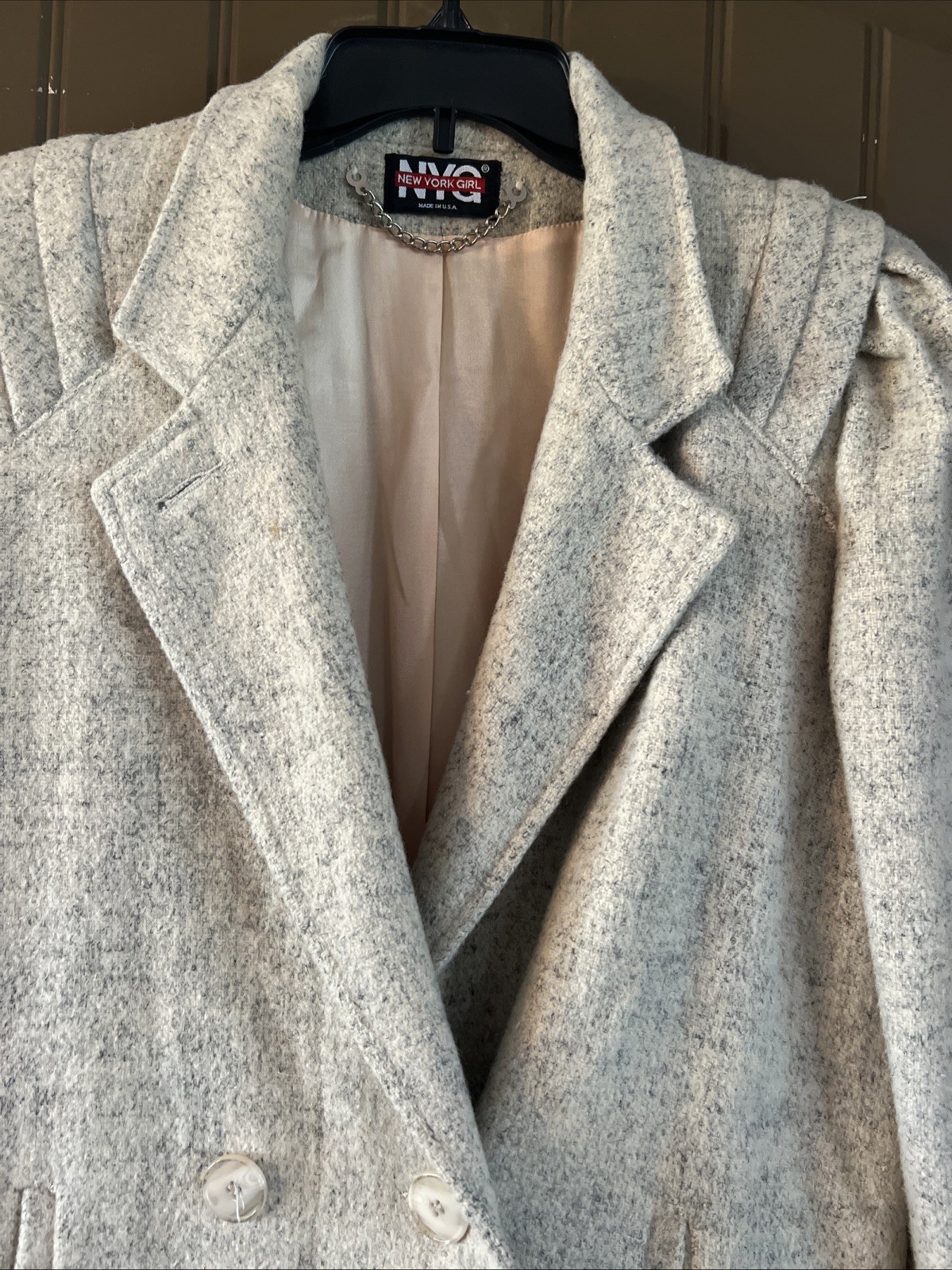 Vintage 80&rsquo;s Union Made New York Girl Wool Blend Jacket. Size 10