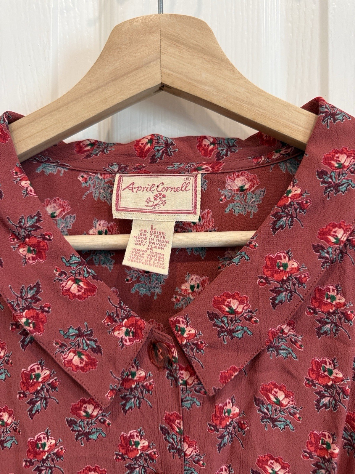 April Cornell Vintage 90s Cottagecore Dress Sz L Pre Owned