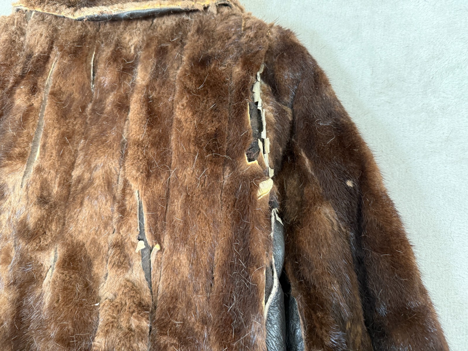Vintage Arter Jonas BAKER FUR COM Genuine Mink Stole Dark Brown Fur Satin Lined