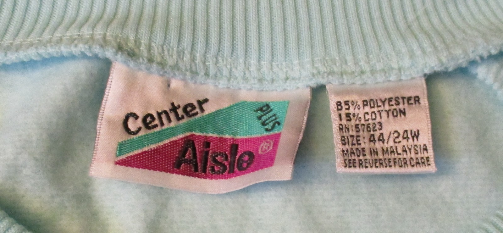 Center Aisle Plus Bunny Rabbit Sweater 44/24W Vintage 1980&rsquo;s Women&rsquo;s Blue Pink