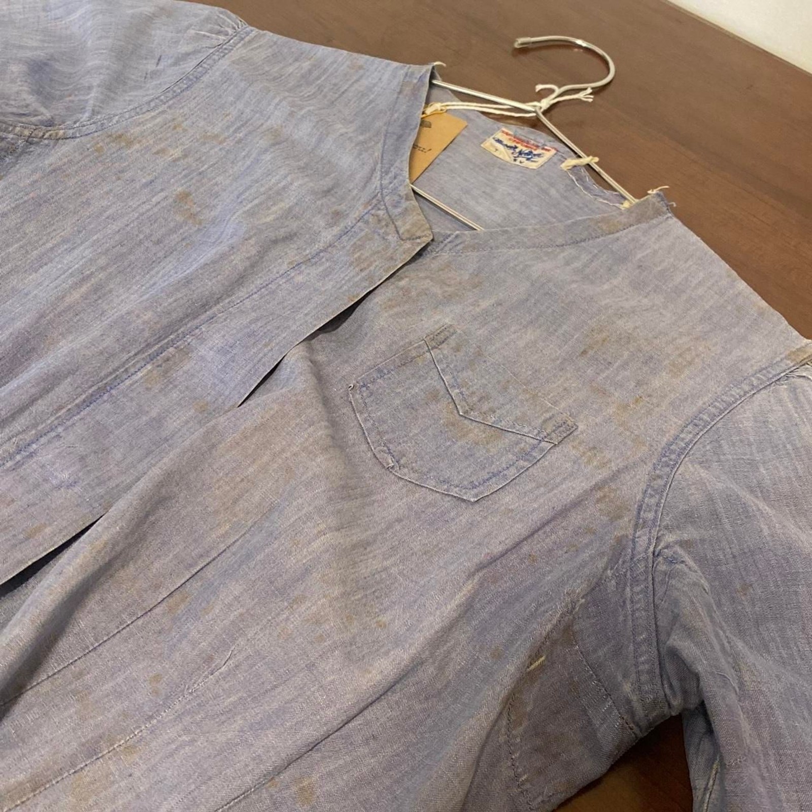 1930s/1940s nurses uniform chambray denim cotton dress