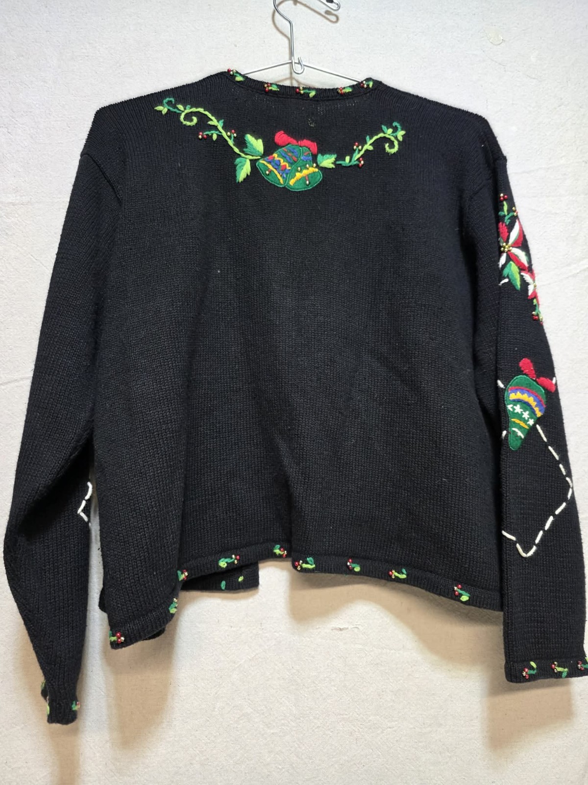 Vtg 90s Designer Original Studio Christmas Kitschy Ugly Sweater Cardigan Size XL