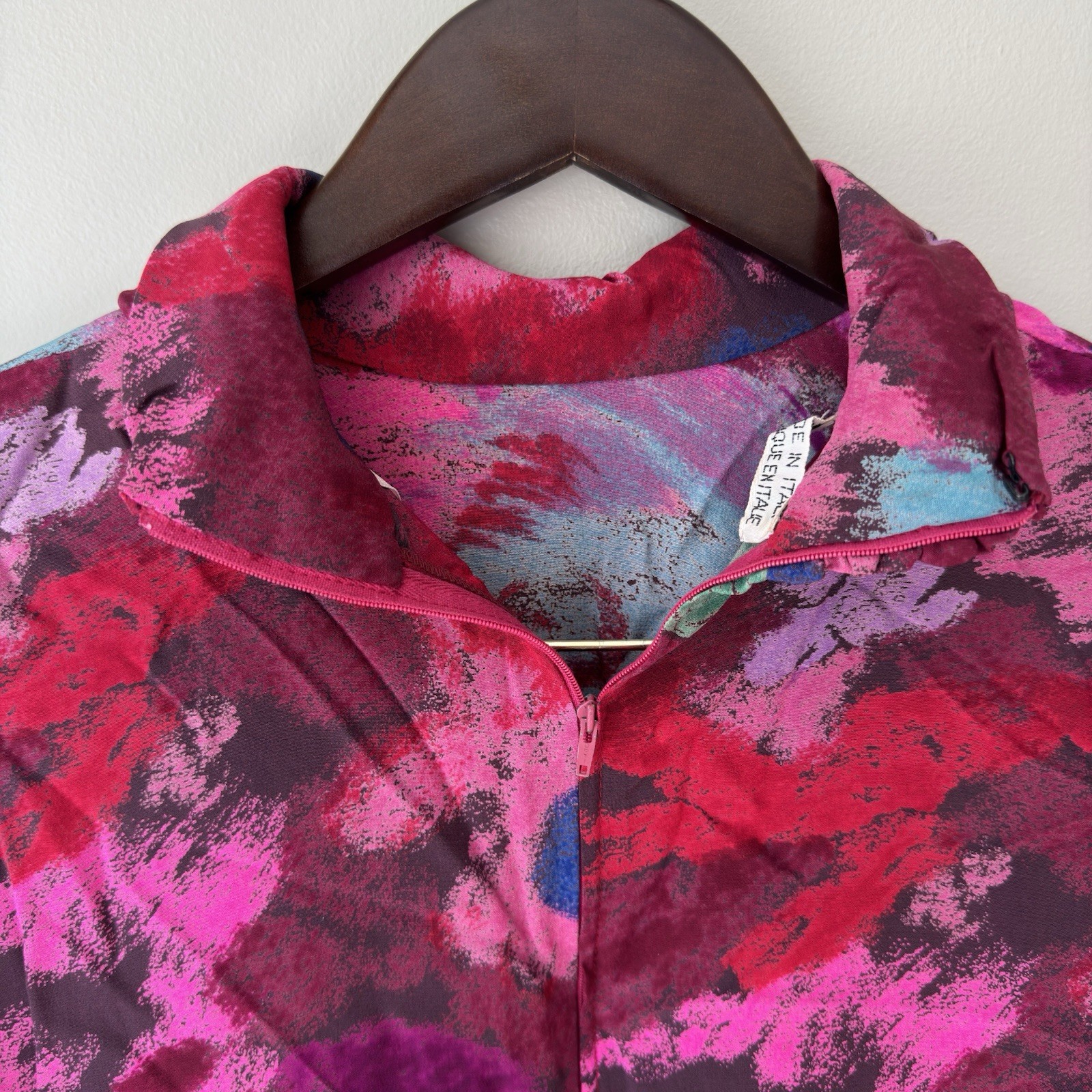 Vintage Emanuel Ungaro Parallele Paris Women&rsquo;s 1/4 Zip Pullover Floral Medium