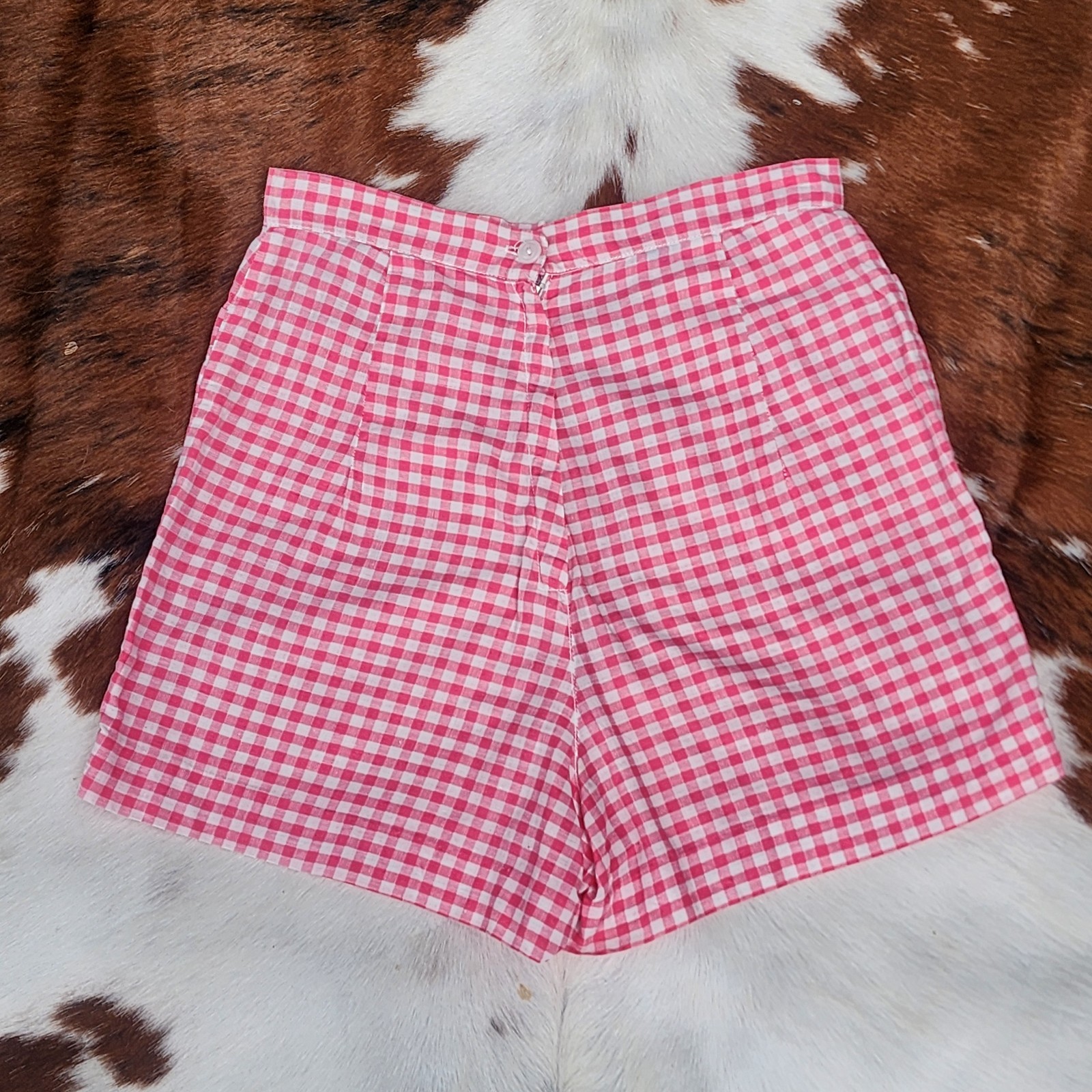 1950s 1940s Kerrybrooke Gingham Set 2 Pc Cotton Shorts Blouse SM XS Vintage